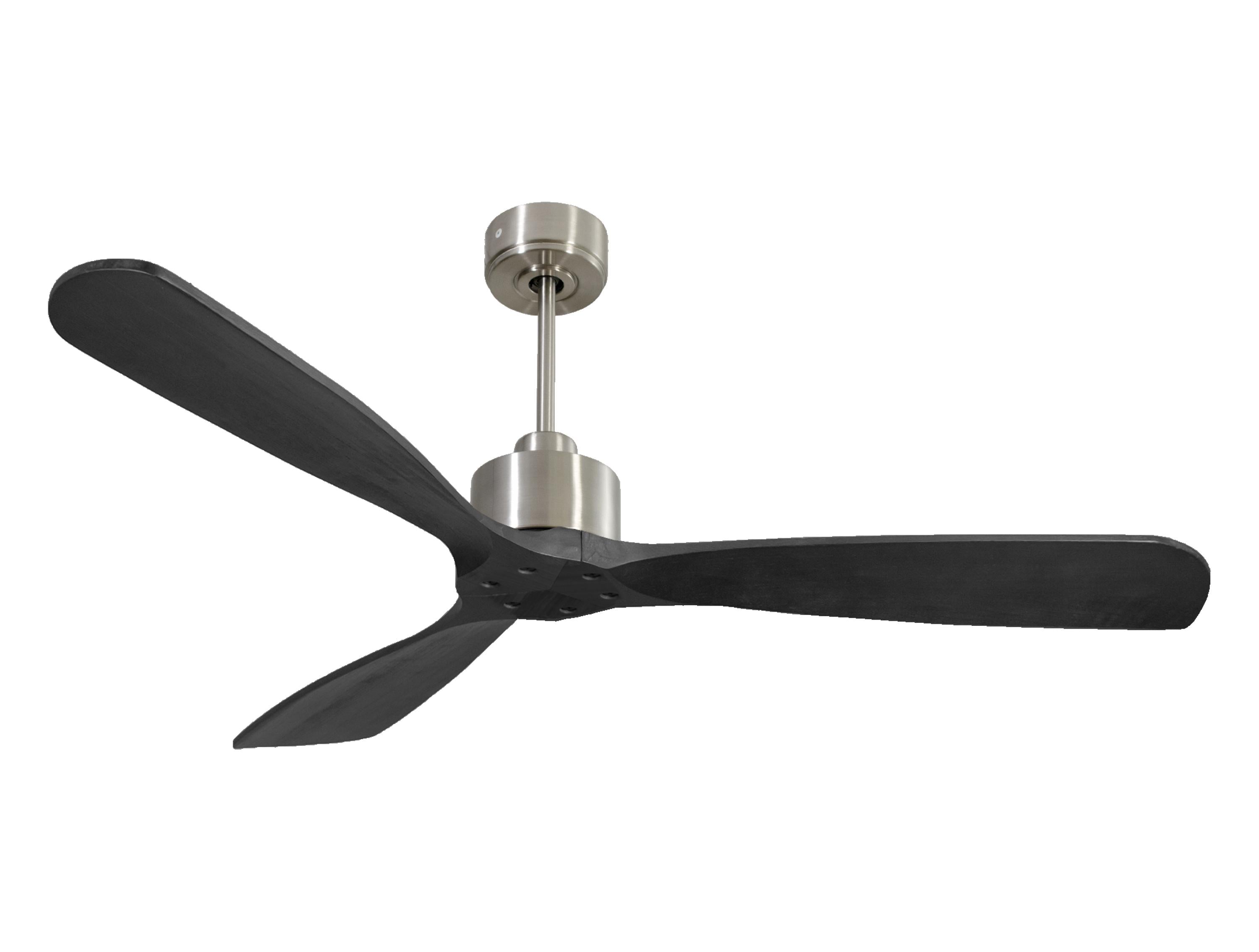 Ventilatore da soffitto Reversibile Termostato Wifi Motore CC Tetti inclinati Telecomando Hypersilence Memoria FullWood