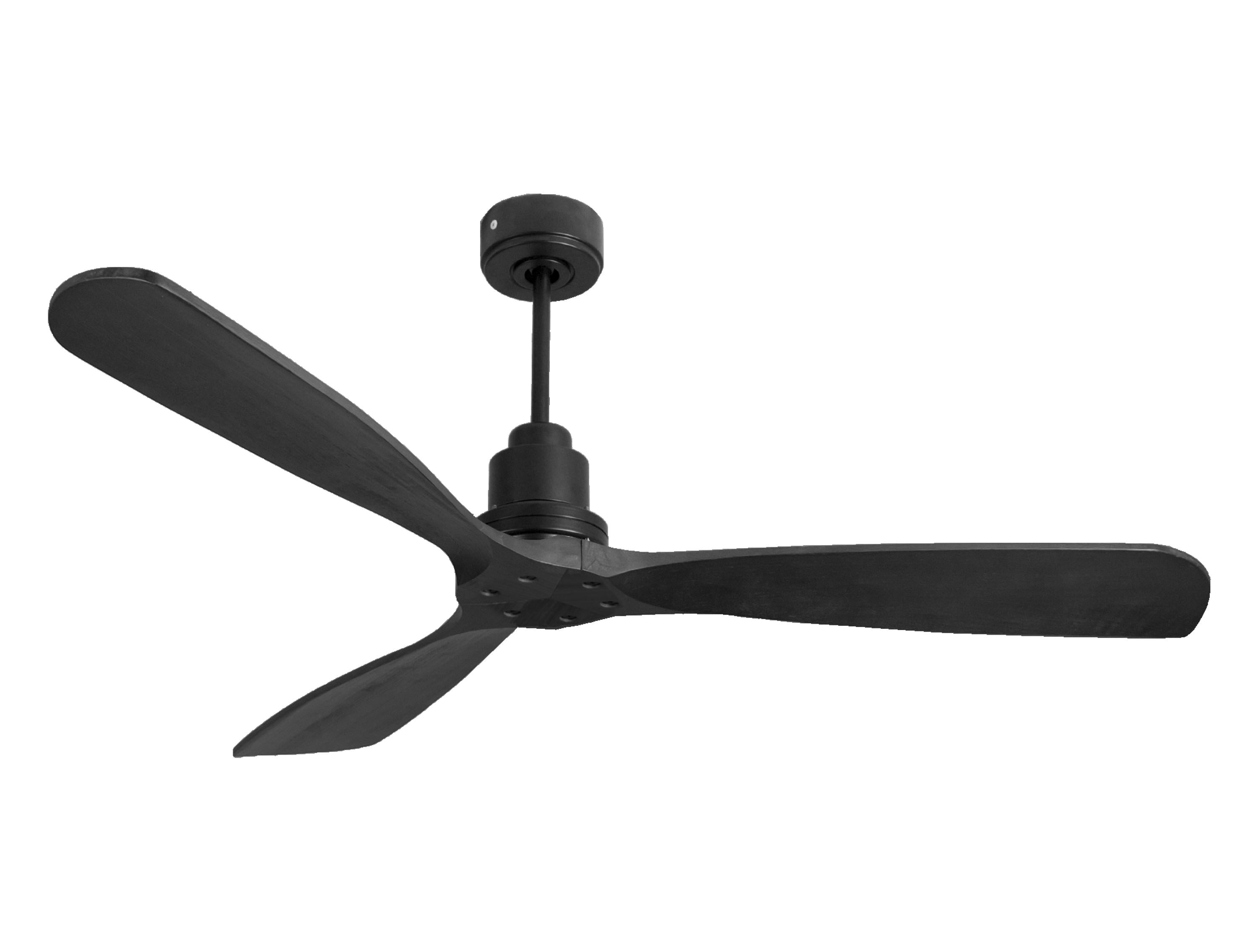 Ventilatore da soffitto Reversibile Termostato Wifi Motore CC Tetti inclinati Telecomando Hypersilence Memoria FullWood