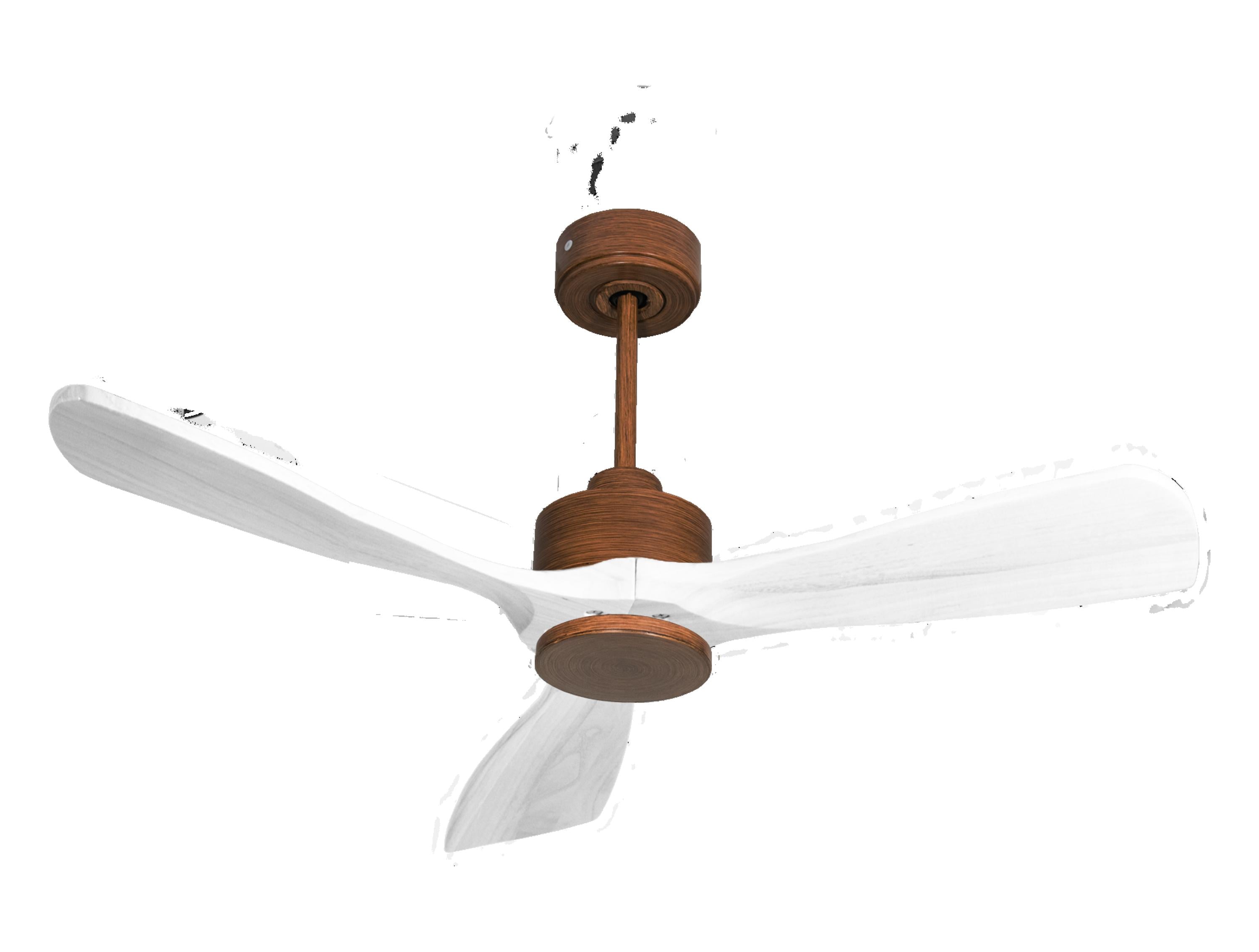 Ventilatore da soffitto Reversibile Termostato Wifi Motore CC Tetti inclinati Telecomando Hypersilence Memoria FullWood Shopify Vendible (AUTOMATICO)