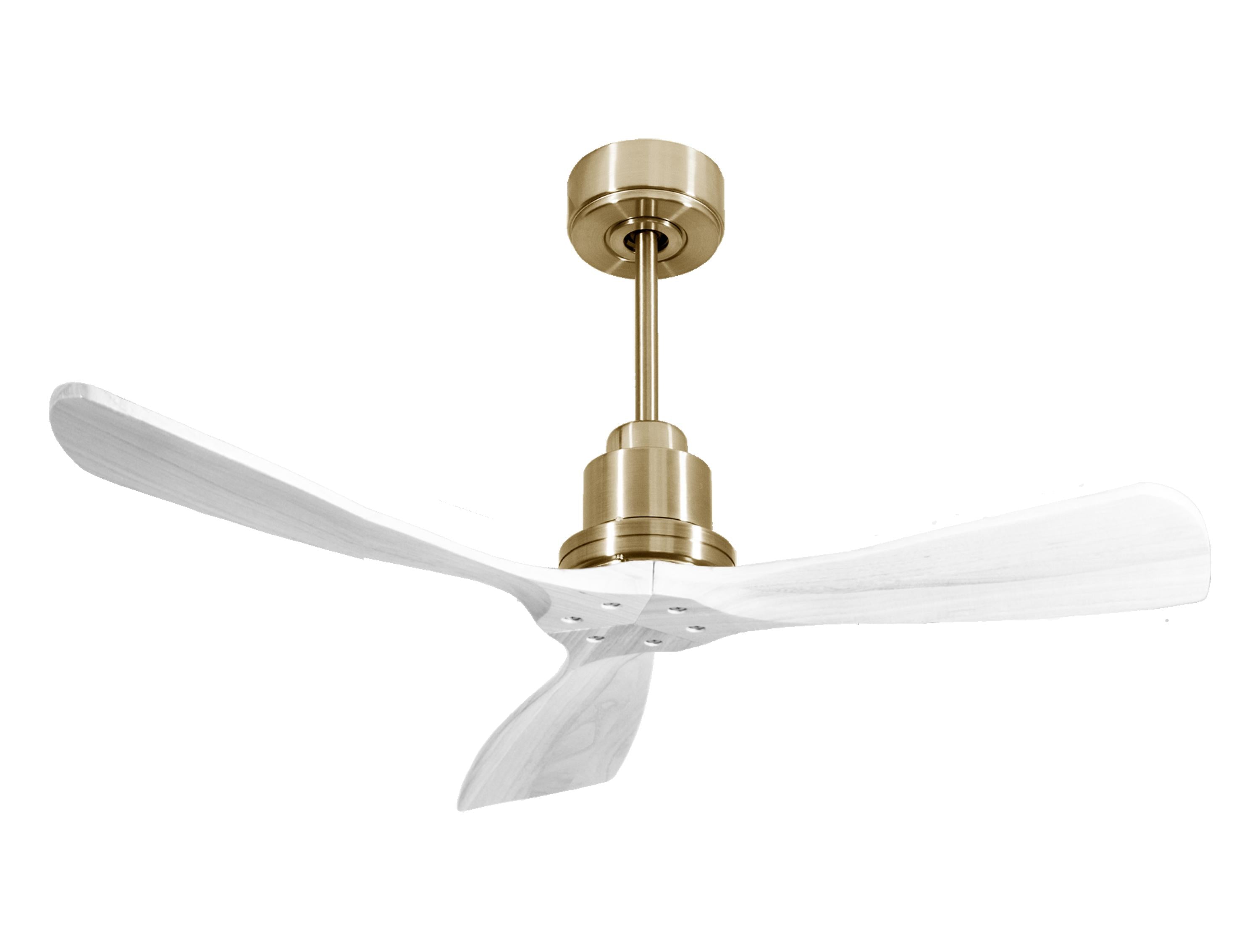 Ventilatore da soffitto Reversibile Termostato Wifi Motore CC Tetti inclinati Telecomando Hypersilence Memoria FullWood
