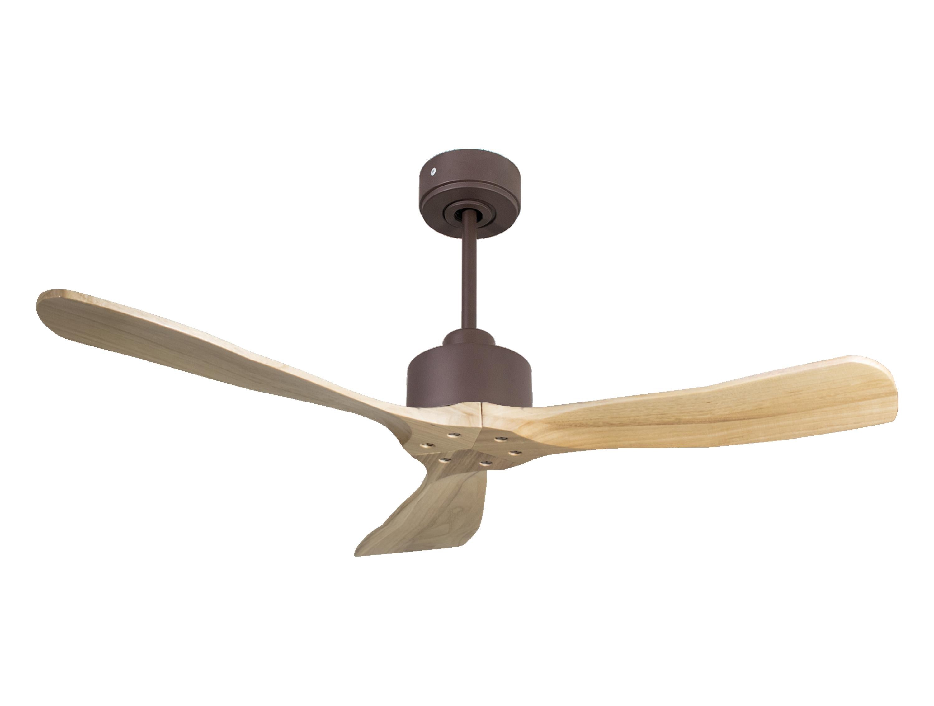 Ventilatore da soffitto Reversibile Termostato Wifi Motore CC Tetti inclinati Telecomando Hypersilence Memoria FullWood