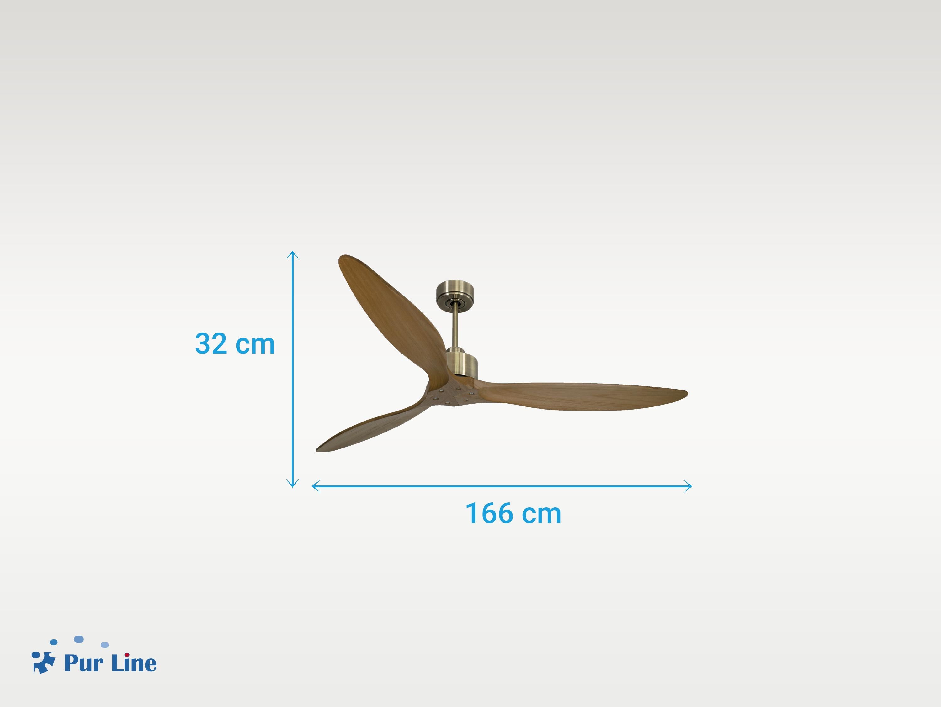 Ventilatore da soffitto Reversibile Termostato Wifi Motore CC Tetti inclinati Telecomando Hypersilence Memoria FullWood