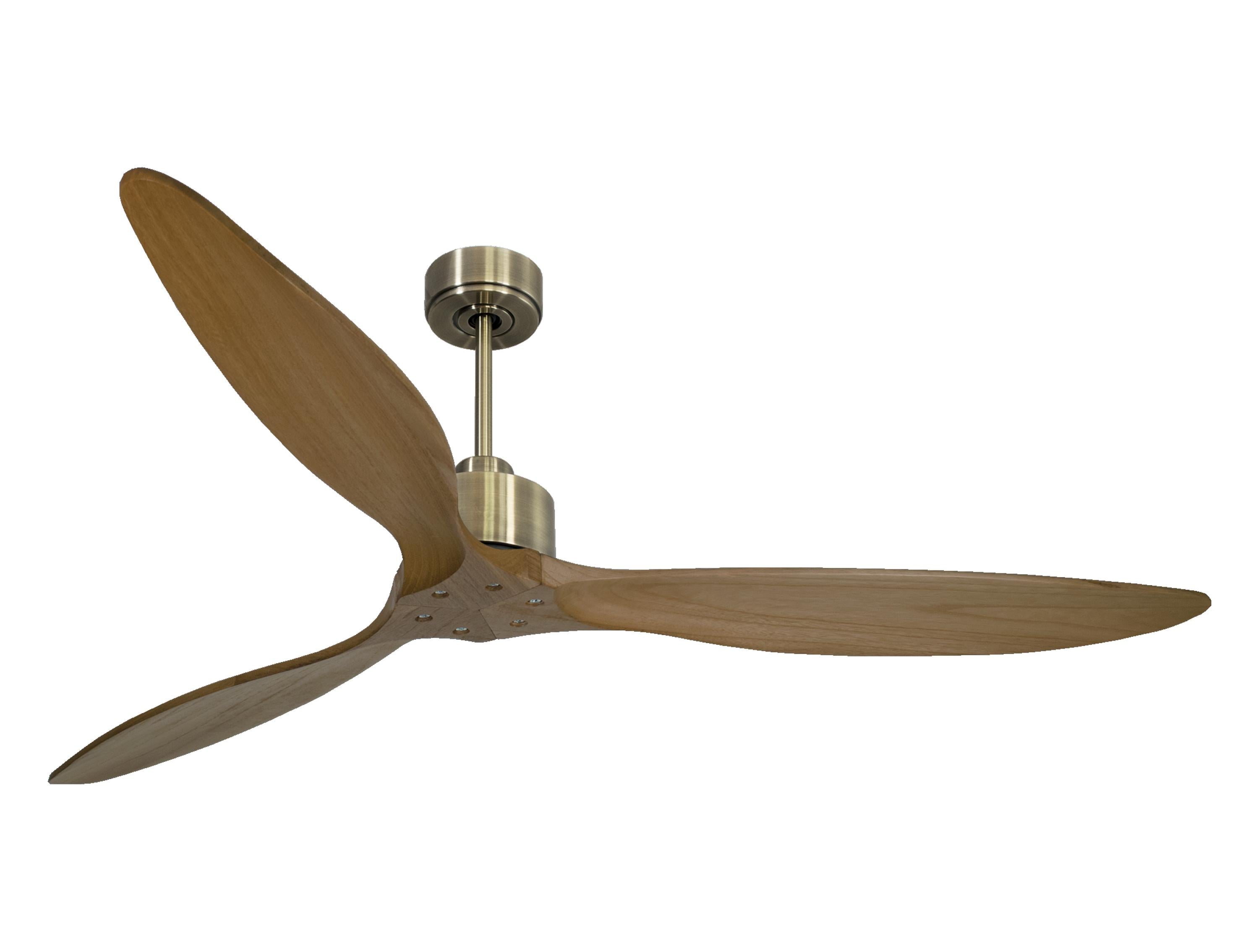 Ventilatore da soffitto Reversibile Termostato Wifi Motore CC Tetti inclinati Telecomando Hypersilence Memoria FullWood