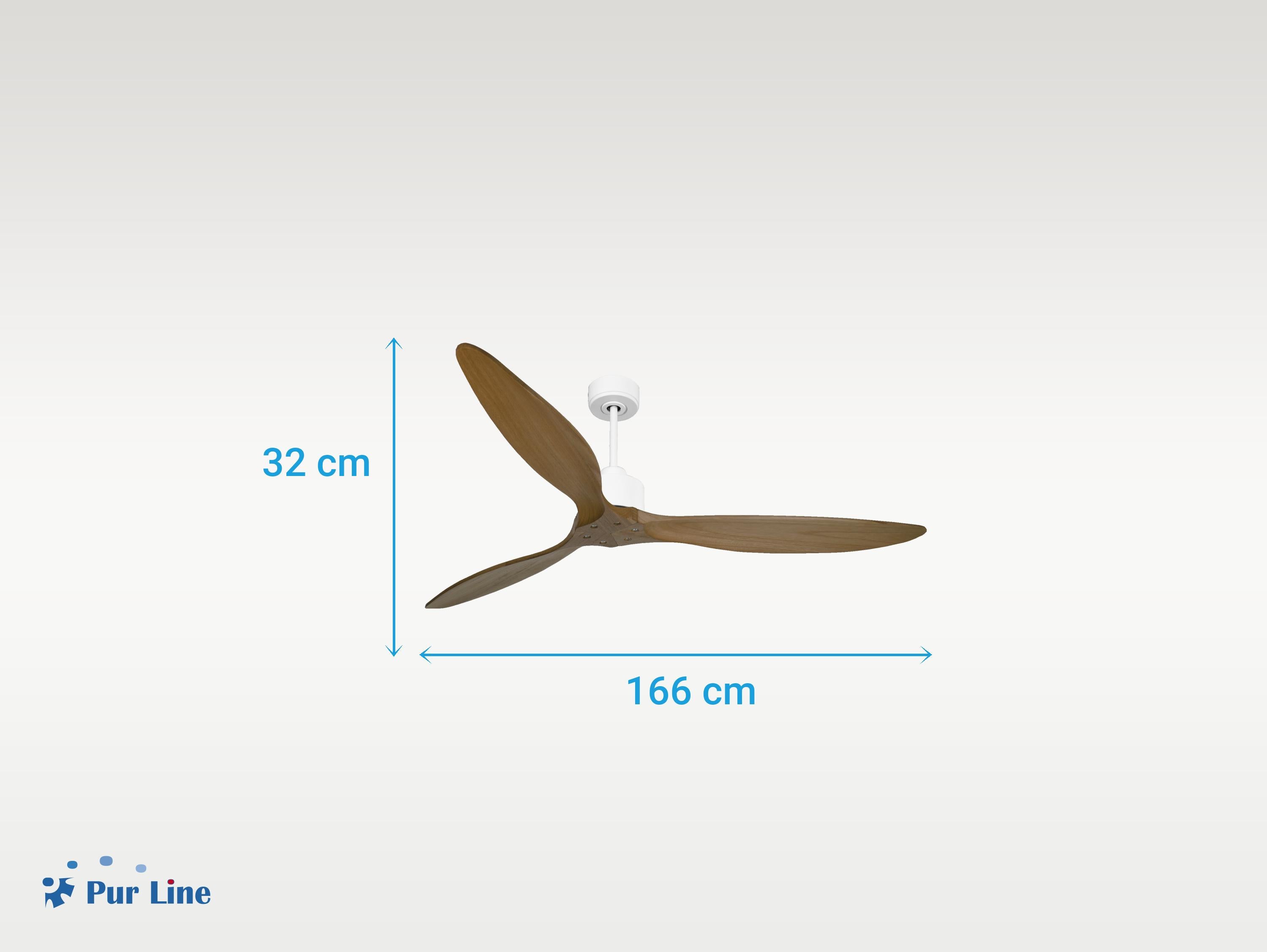 Ventilatore da soffitto Reversibile Termostato Wifi Motore CC Tetti inclinati Telecomando Hypersilence Memoria FullWood