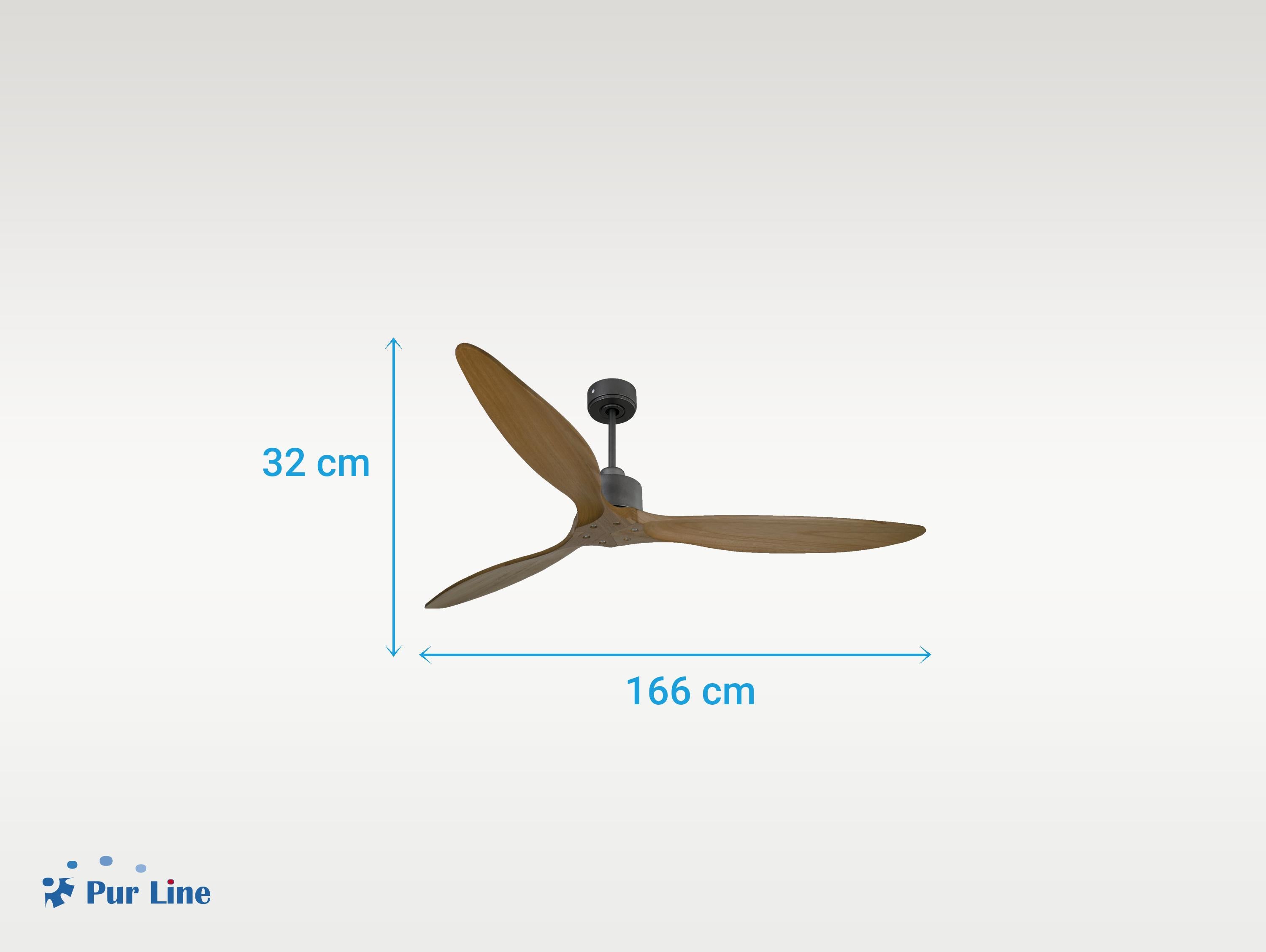 Ventilatore da soffitto Reversibile Termostato Wifi Motore CC Tetti inclinati Telecomando Hypersilence Memoria FullWood
