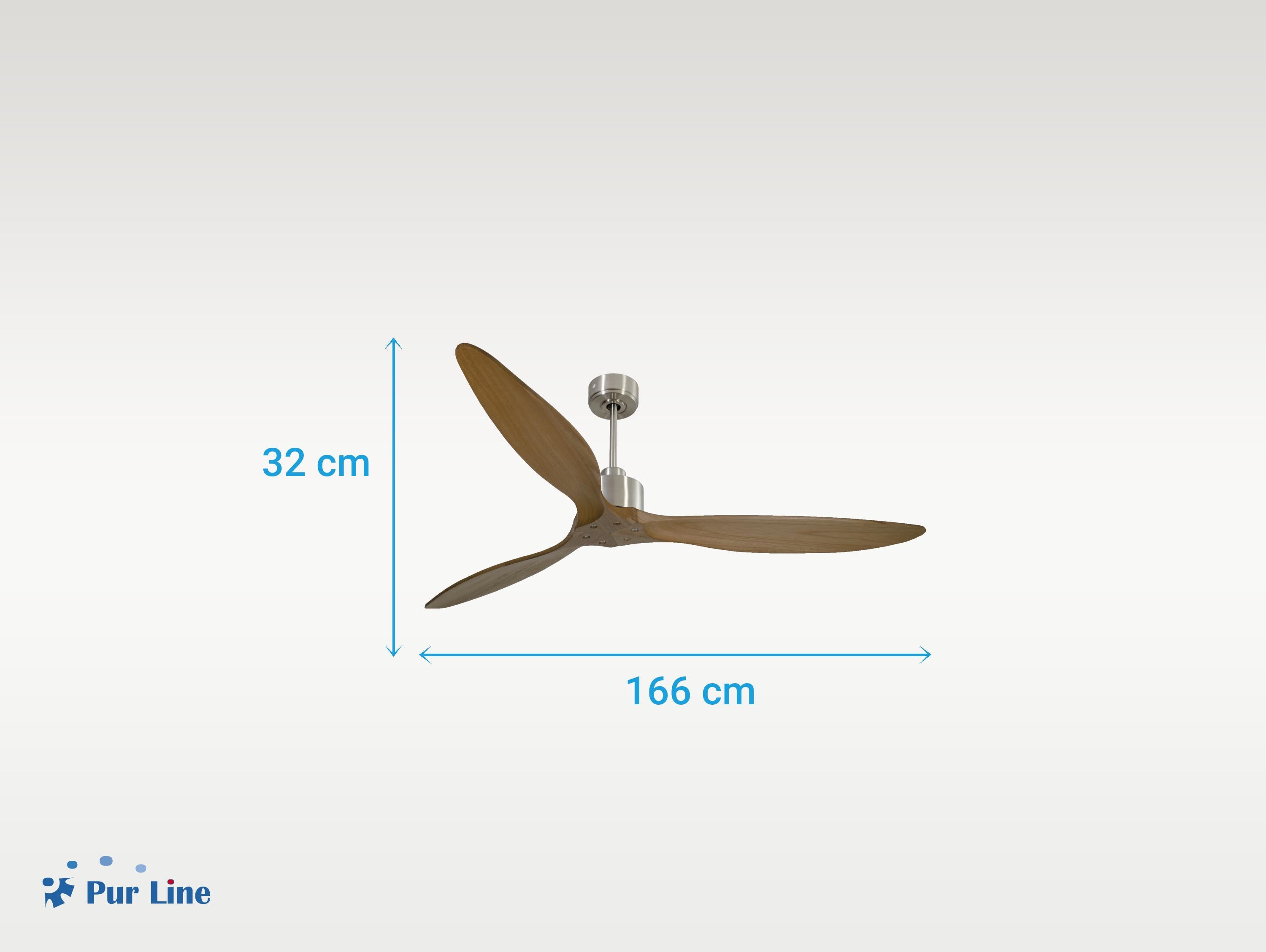Ventilatore da soffitto Reversibile Termostato Wifi Motore CC Tetti inclinati Telecomando Hypersilence Memoria FullWood