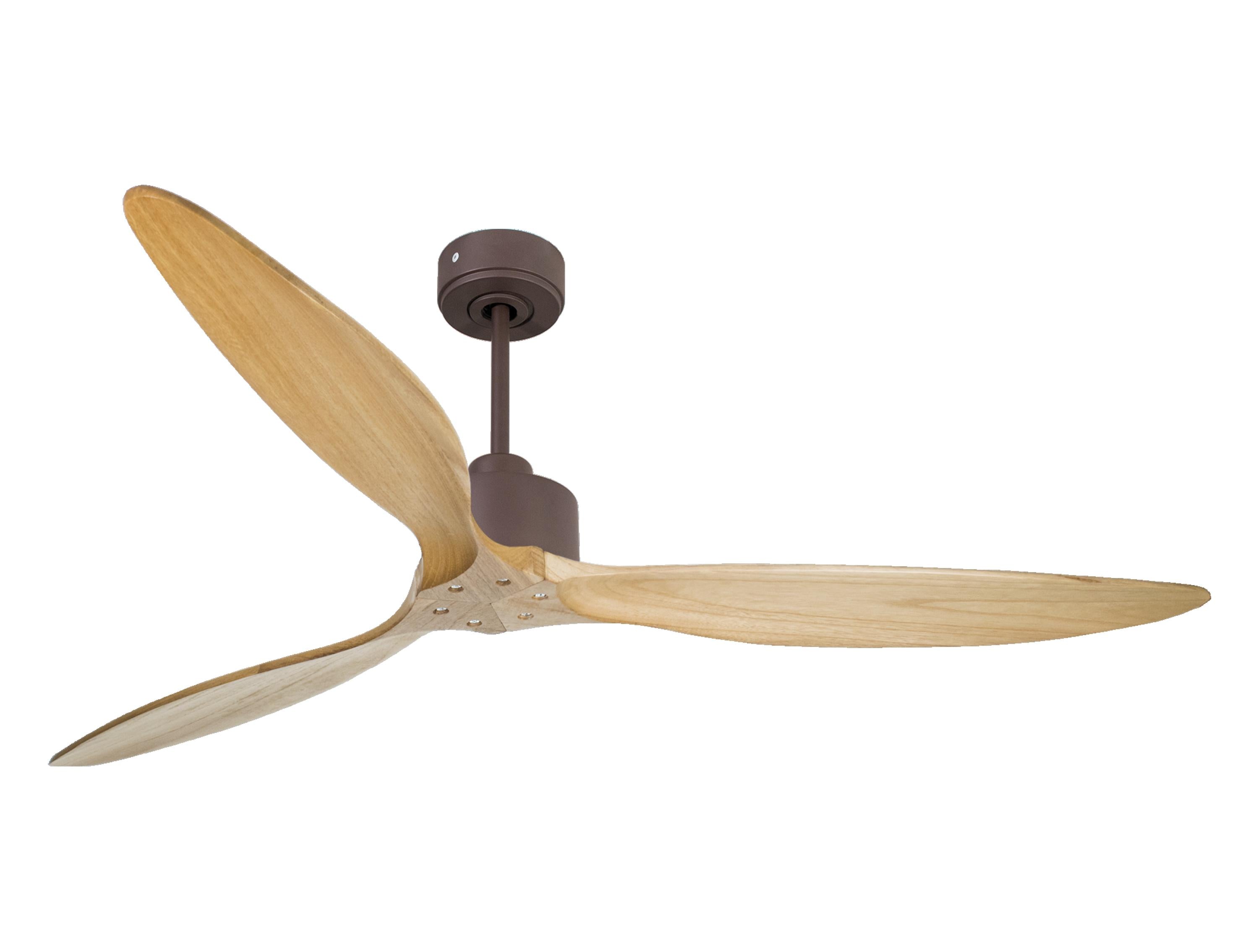 Ventilatore da soffitto Reversibile Termostato Wifi Motore CC Tetti inclinati Telecomando Hypersilence Memoria FullWood