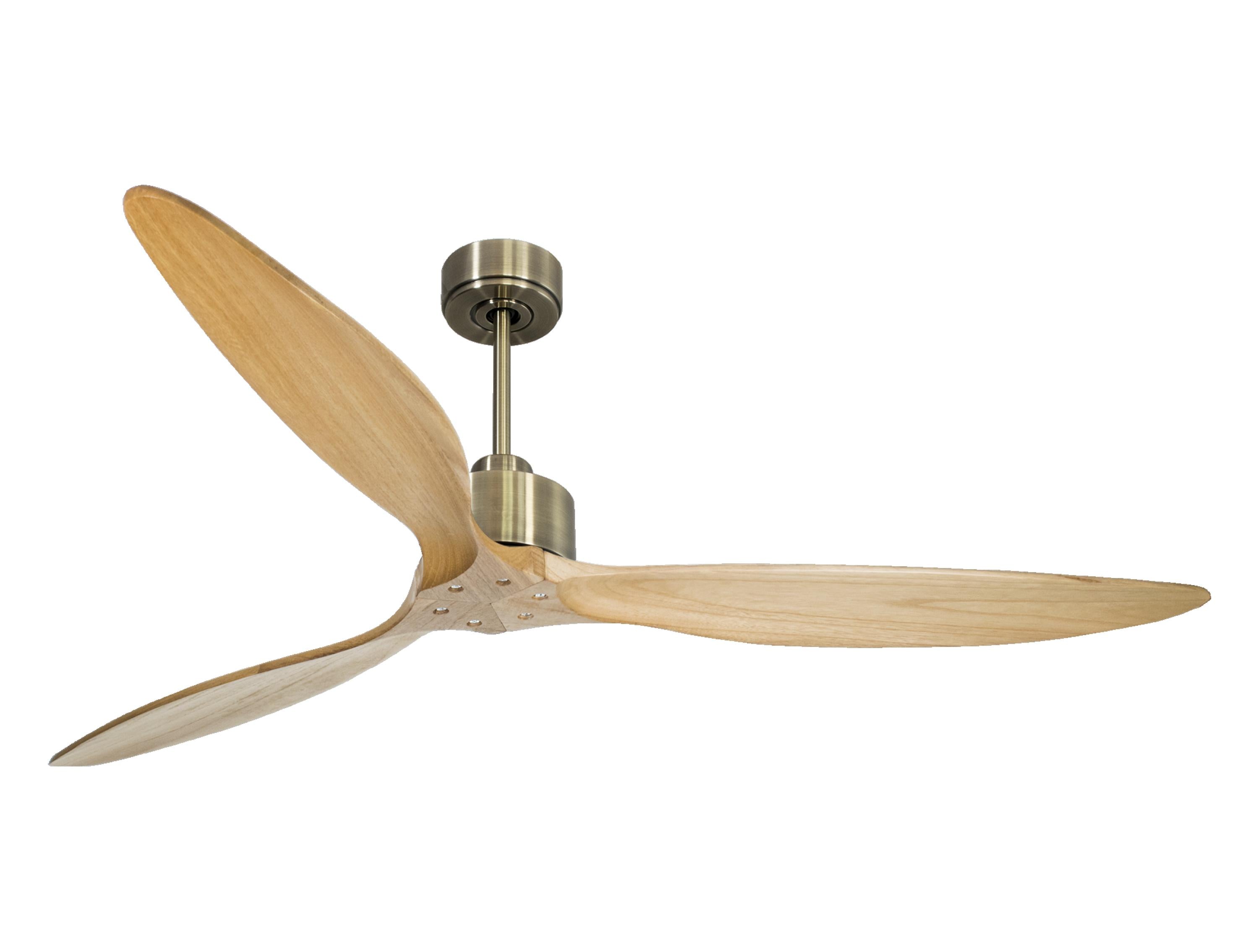 Ventilatore da soffitto Reversibile Termostato Wifi Motore CC Tetti inclinati Telecomando Hypersilence Memoria FullWood