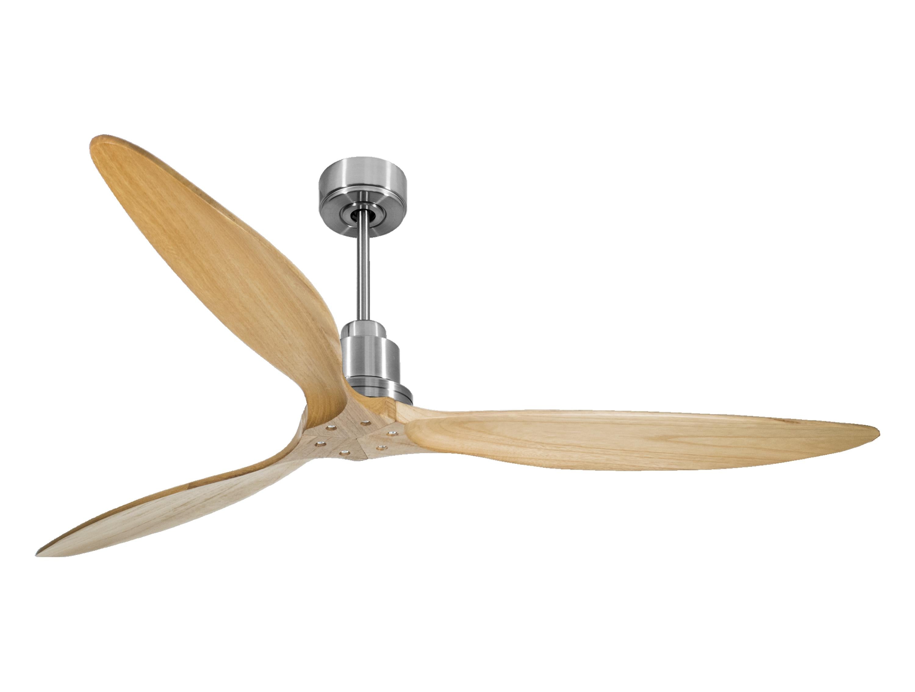 Ventilatore da soffitto Reversibile Termostato Wifi Motore CC Tetti inclinati Telecomando Hypersilence Memoria FullWood Shopify Vendible (AUTOMATICO)