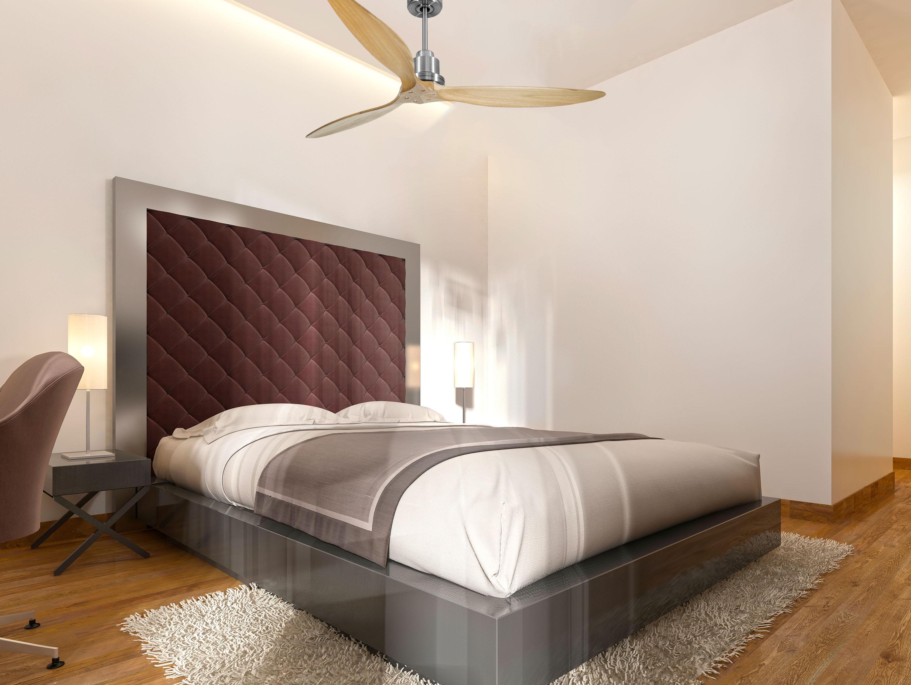 Ventilatore da soffitto Reversibile Termostato Wifi Motore CC Tetti inclinati Telecomando Hypersilence Memoria FullWood Shopify Vendible (AUTOMATICO)
