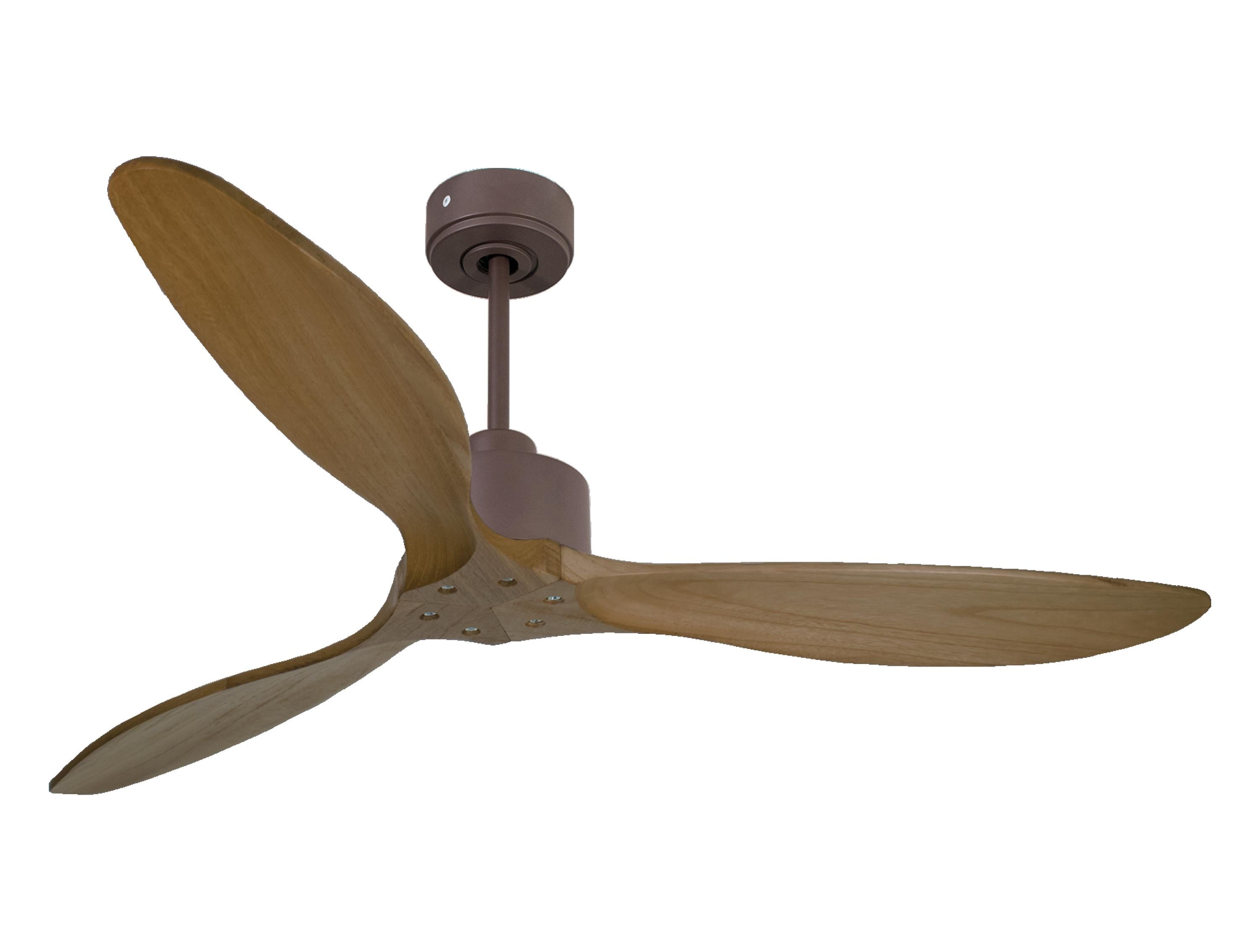 Ventilatore da soffitto Reversibile Termostato Wifi Motore CC Tetti inclinati Telecomando Hypersilence Memoria FullWood