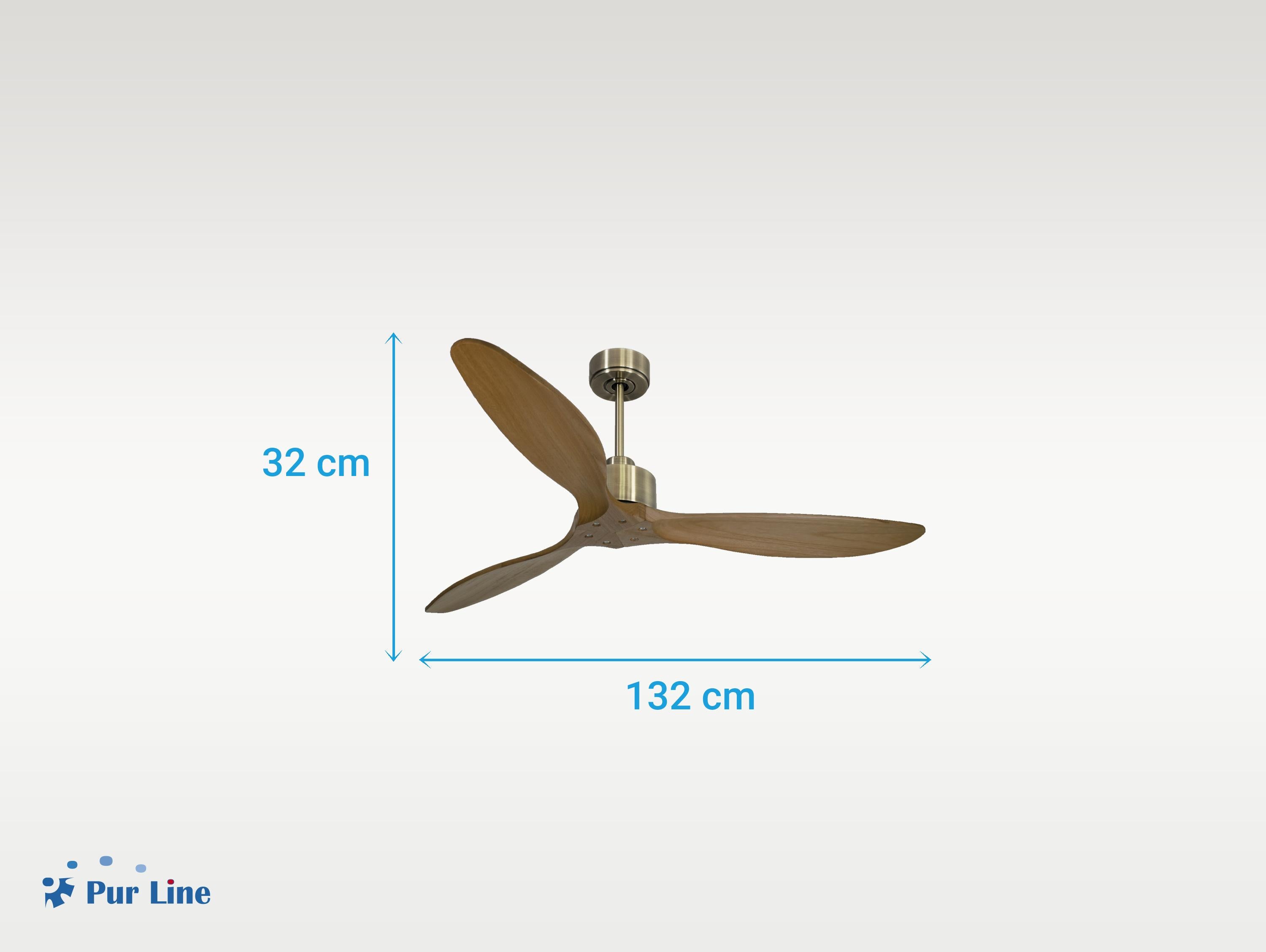 Ventilatore da soffitto Reversibile Termostato Wifi Motore CC Tetti inclinati Telecomando Hypersilence Memoria FullWood