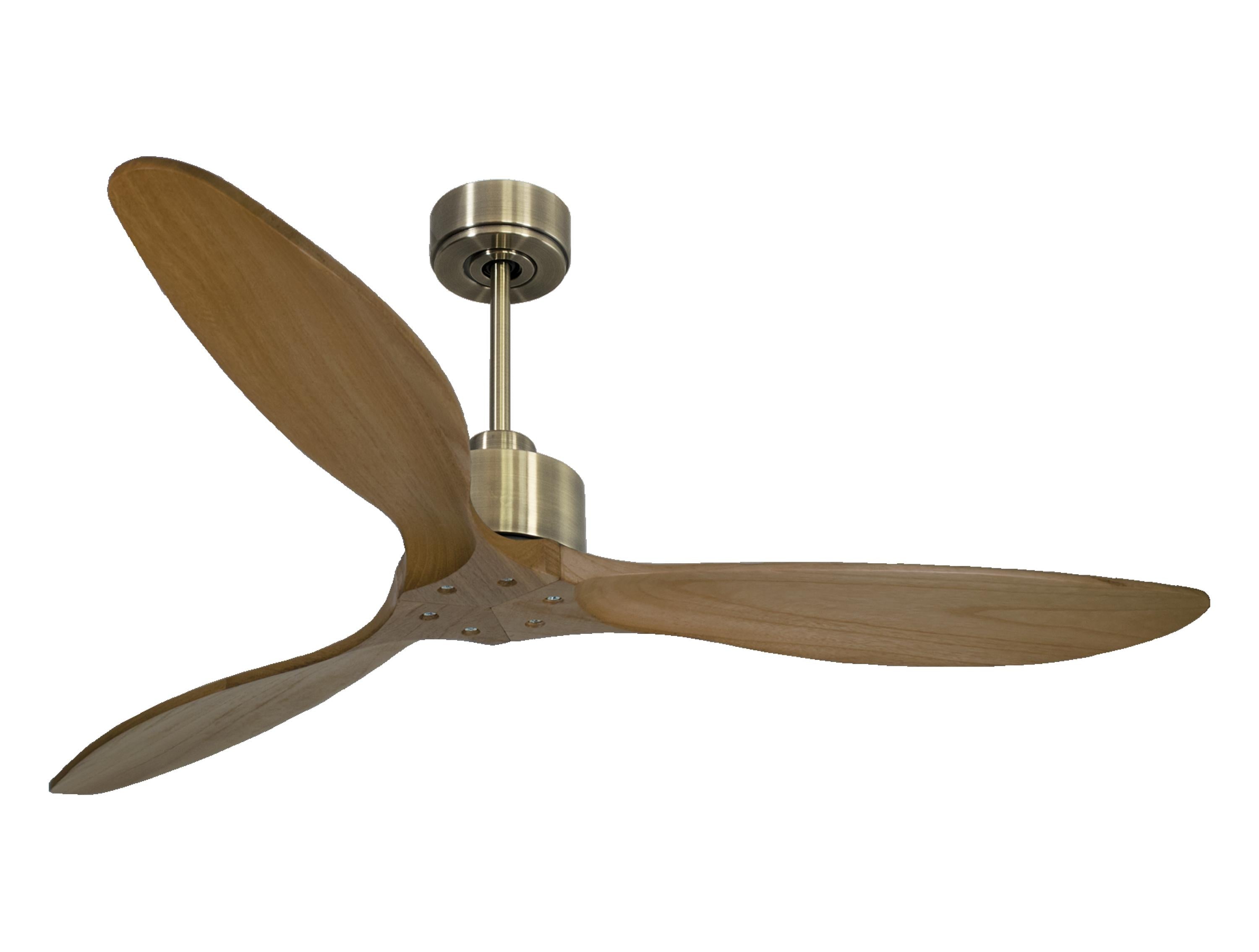 Ventilatore da soffitto Reversibile Termostato Wifi Motore CC Tetti inclinati Telecomando Hypersilence Memoria FullWood
