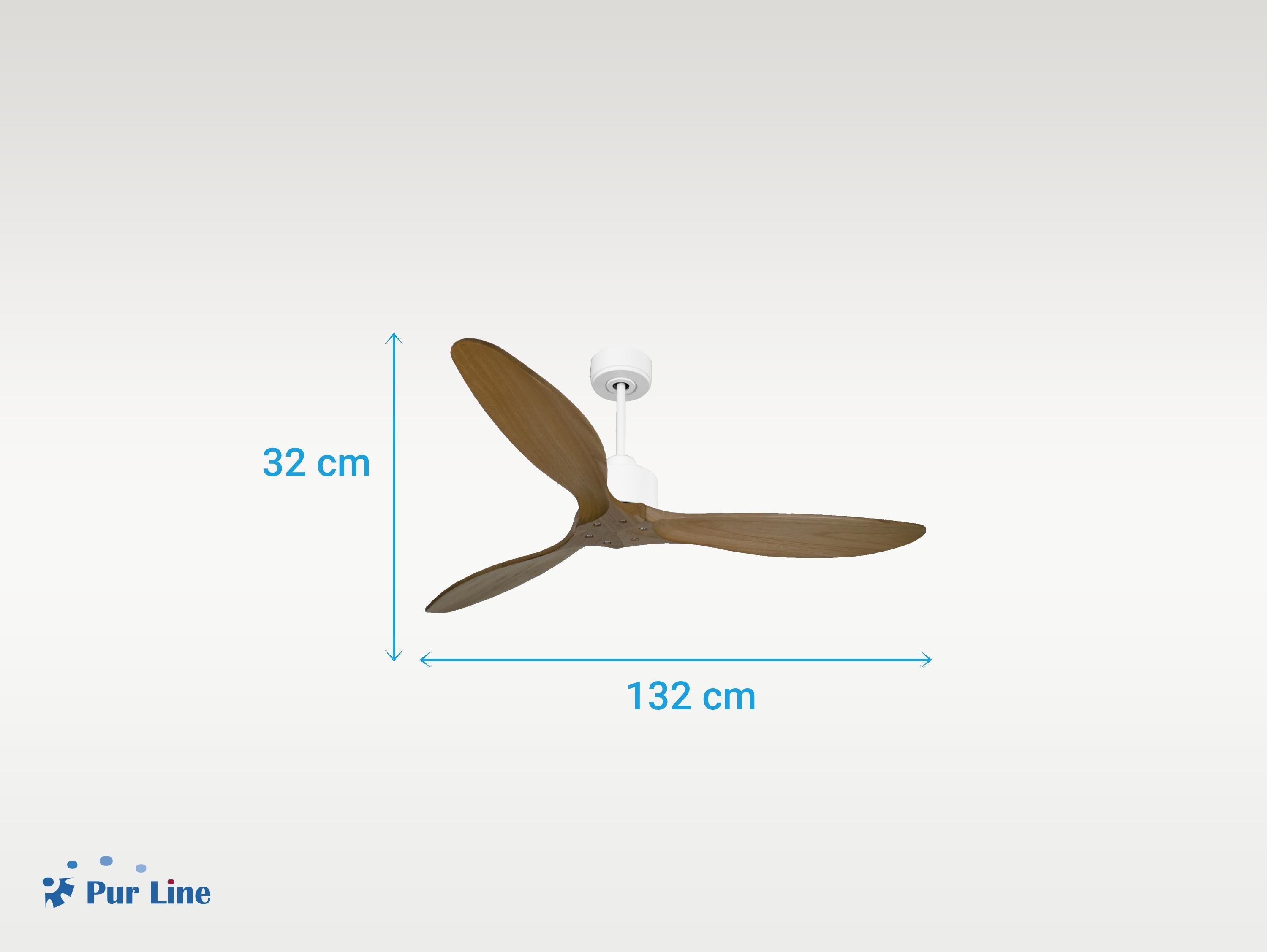 Ventilatore da soffitto Reversibile Termostato Wifi Motore CC Tetti inclinati Telecomando Hypersilence Memoria FullWood