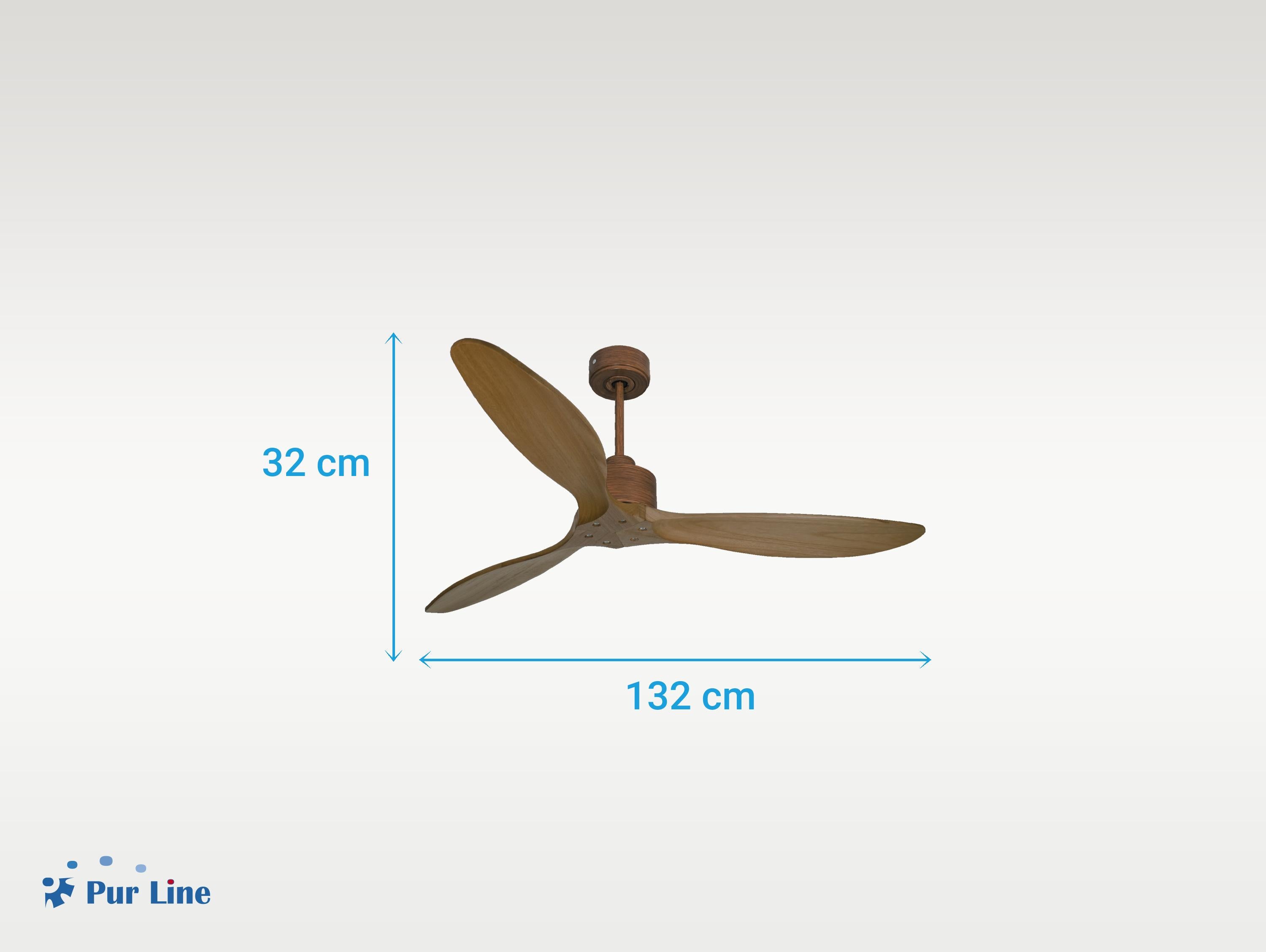 Ventilatore da soffitto Reversibile Termostato Wifi Motore CC Tetti inclinati Telecomando Hypersilence Memoria FullWood