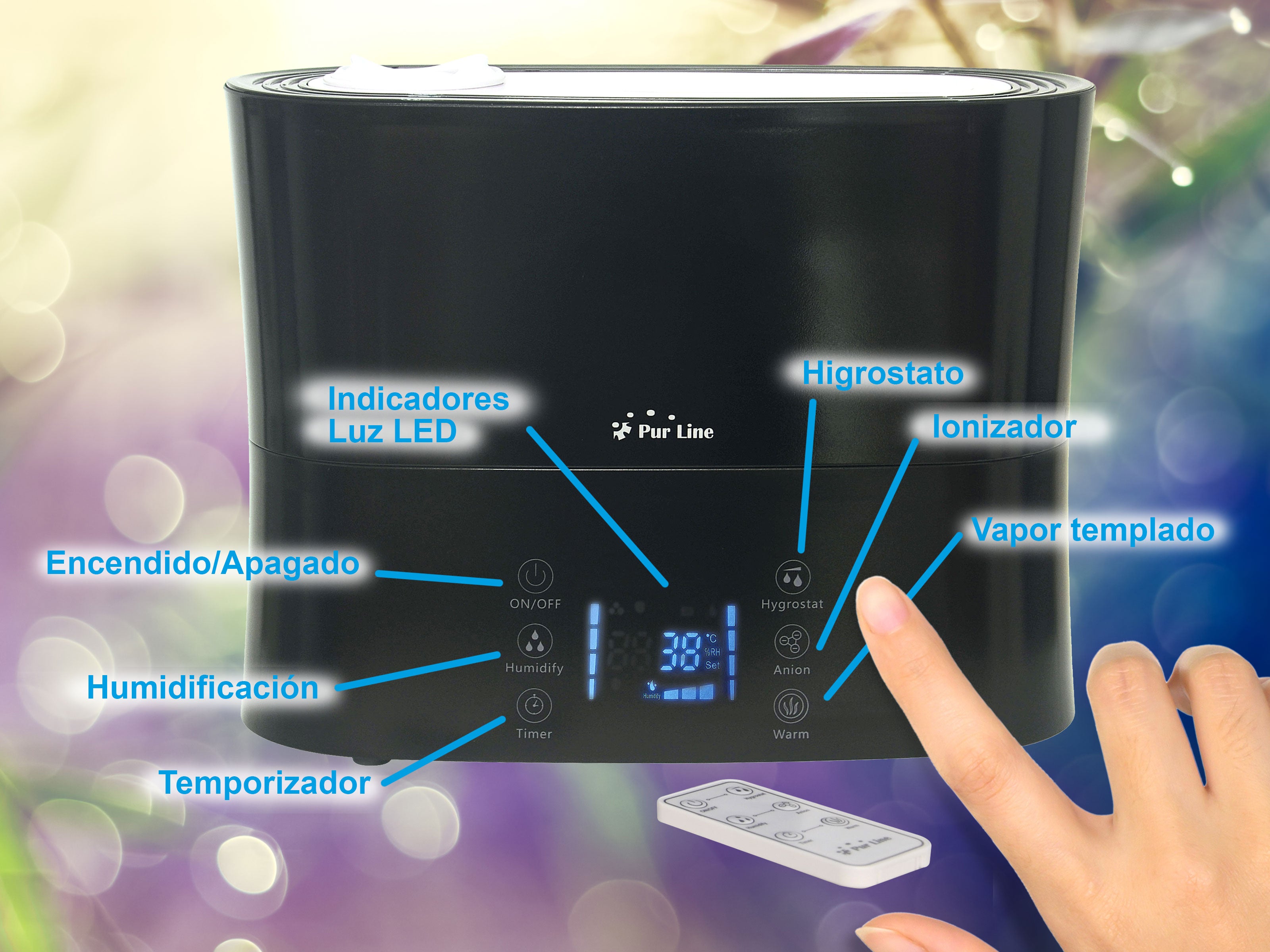 Umidificatore ad ultrasuoni, HYDRO 14, igrostato, vapore freddo/tiepido