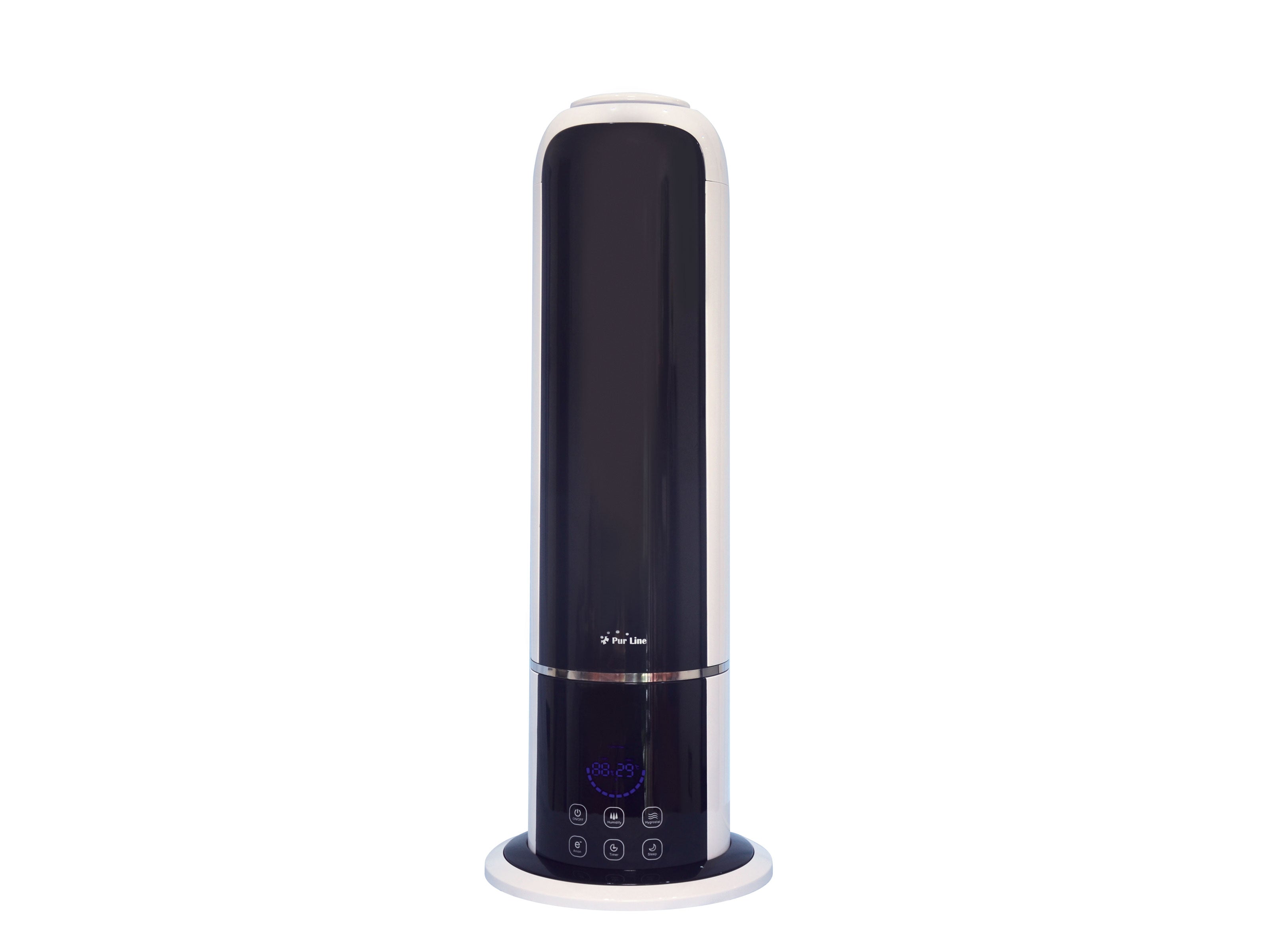 Umidificatore ad ultrasuoni/ ionizzatore, HYDRO 13, igrostato, design moderno, nero, Purline