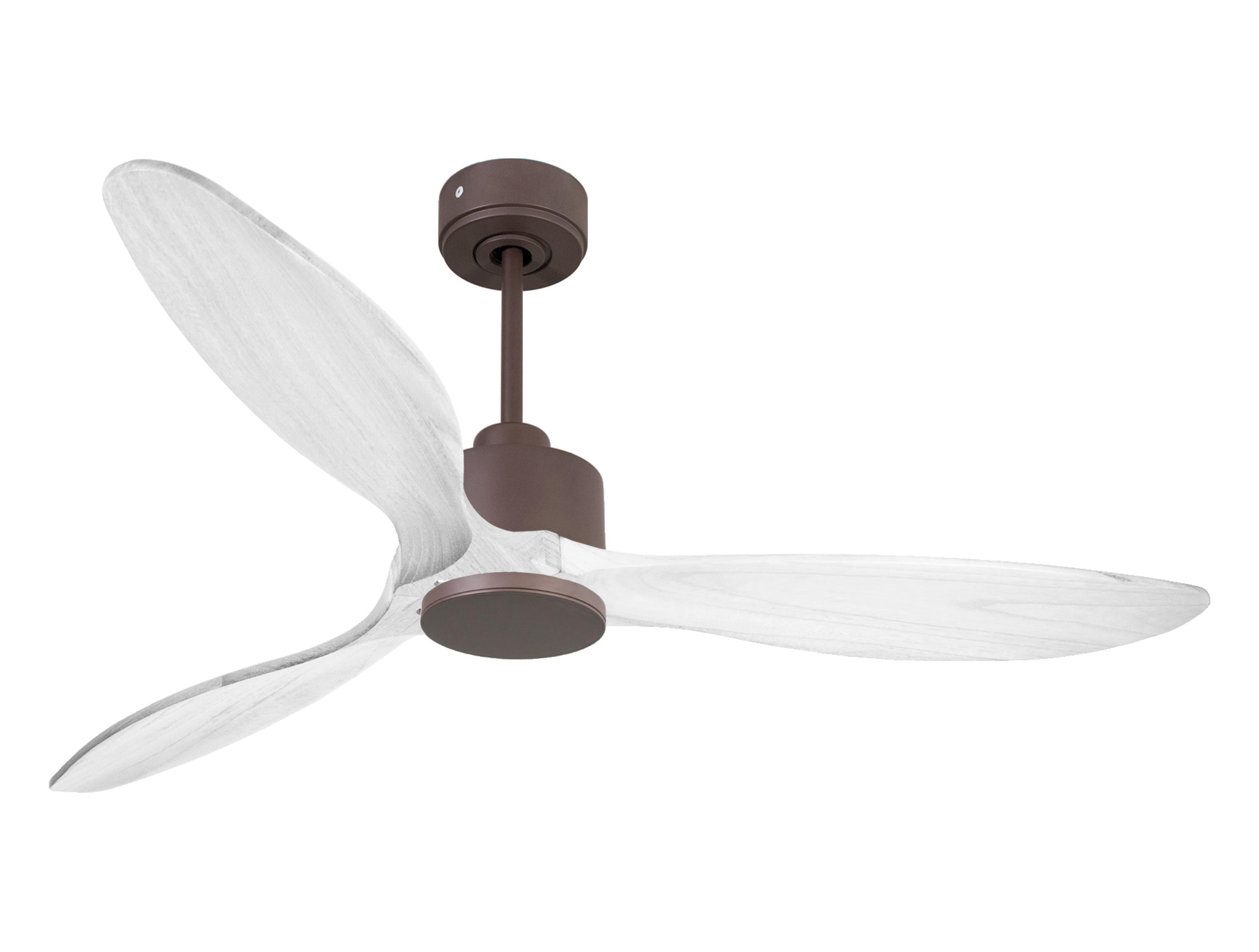 Ventilatore da soffitto Reversibile Termostato Wifi Motore CC Tetti inclinati Telecomando Hypersilence Memoria FullWood