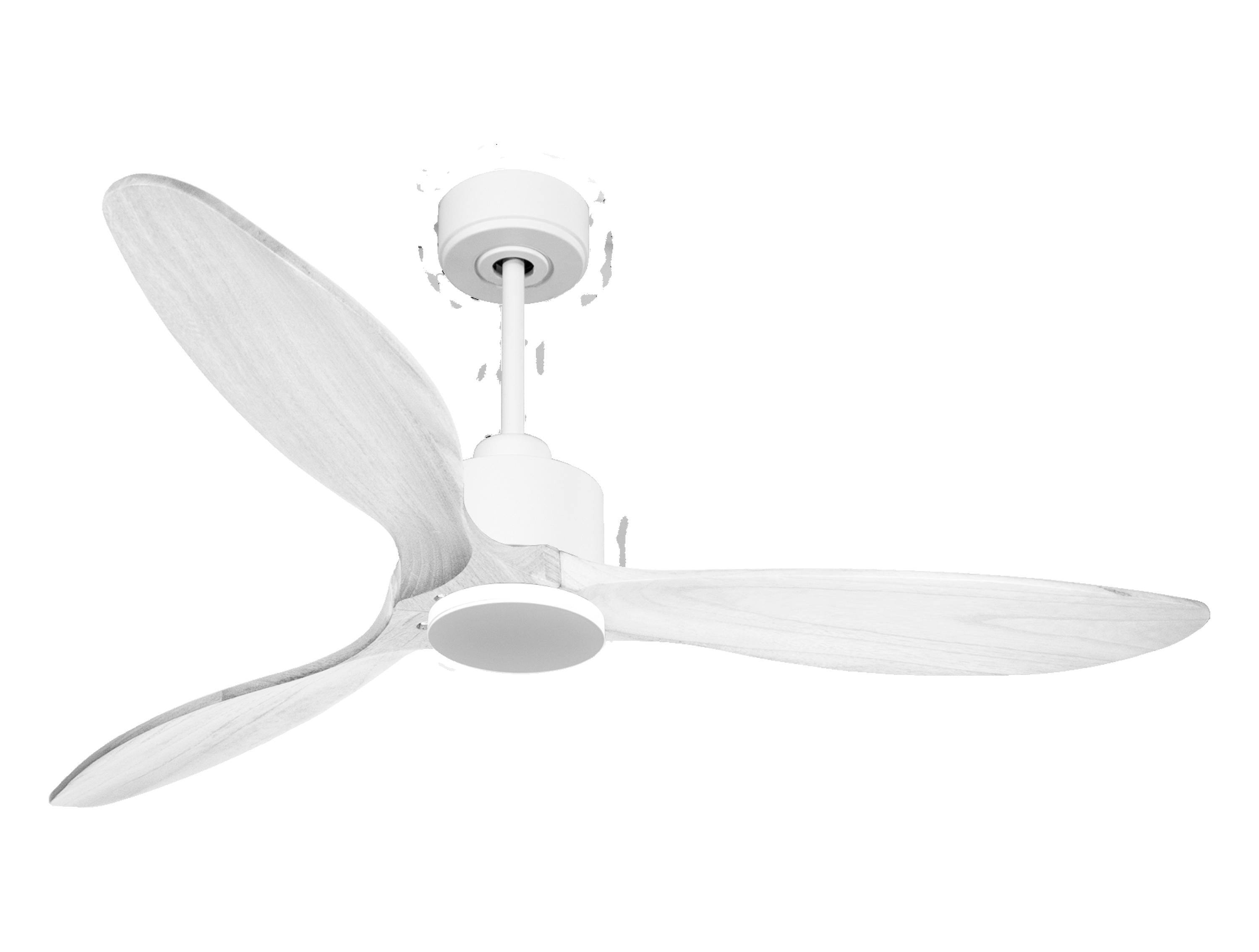 Ventilatore da soffitto Reversibile Termostato Wifi Motore CC Tetti inclinati Telecomando Hypersilence Memoria FullWood Shopify Vendible (AUTOMATICO)