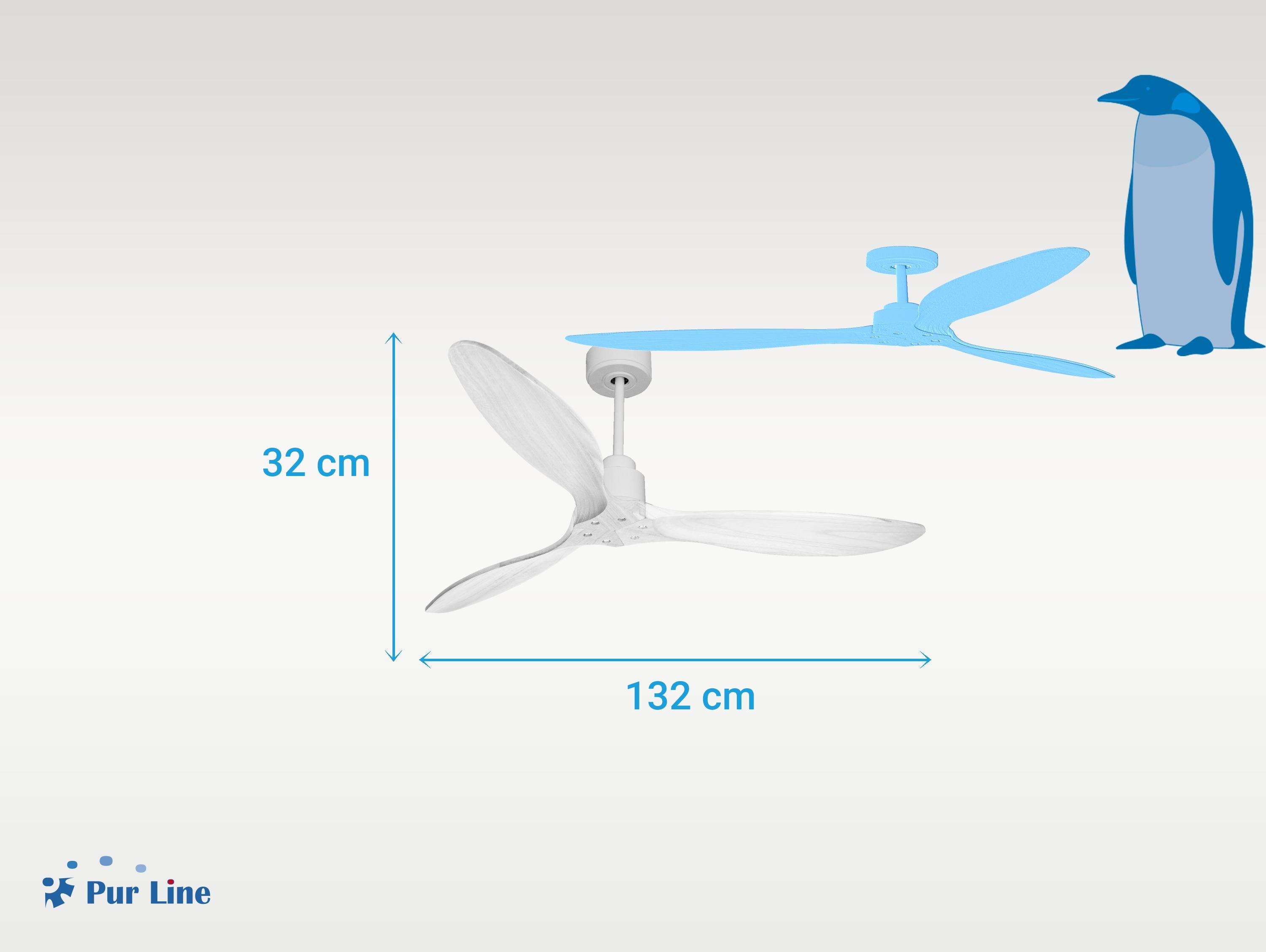 Ventilatore da soffitto Reversibile Termostato Wifi Motore CC Tetti inclinati Telecomando Hypersilence Memoria FullWood Shopify Vendible (AUTOMATICO)