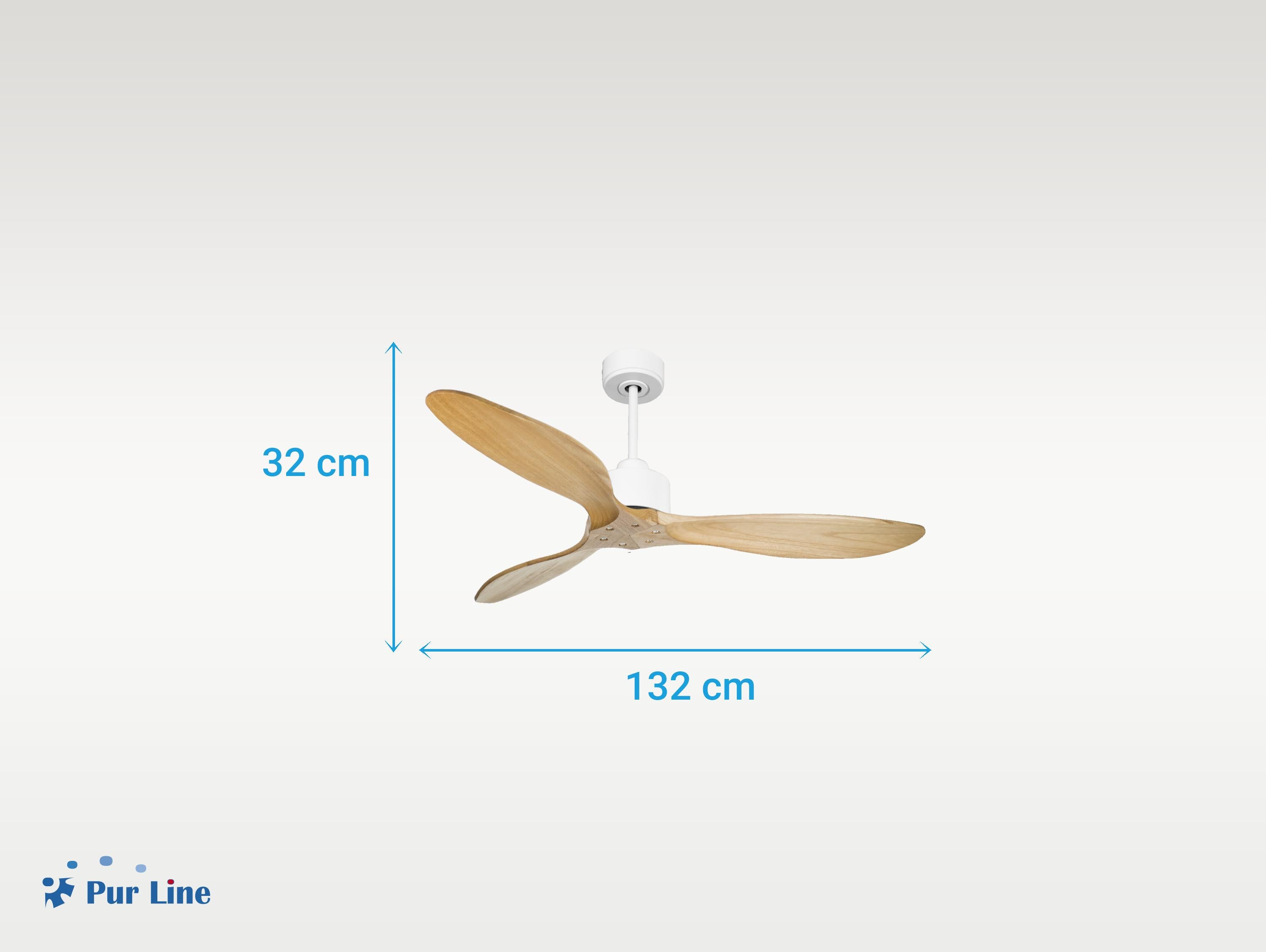 Ventilatore da soffitto Reversibile Termostato Wifi Motore CC Tetti inclinati Telecomando Hypersilence Memoria FullWood