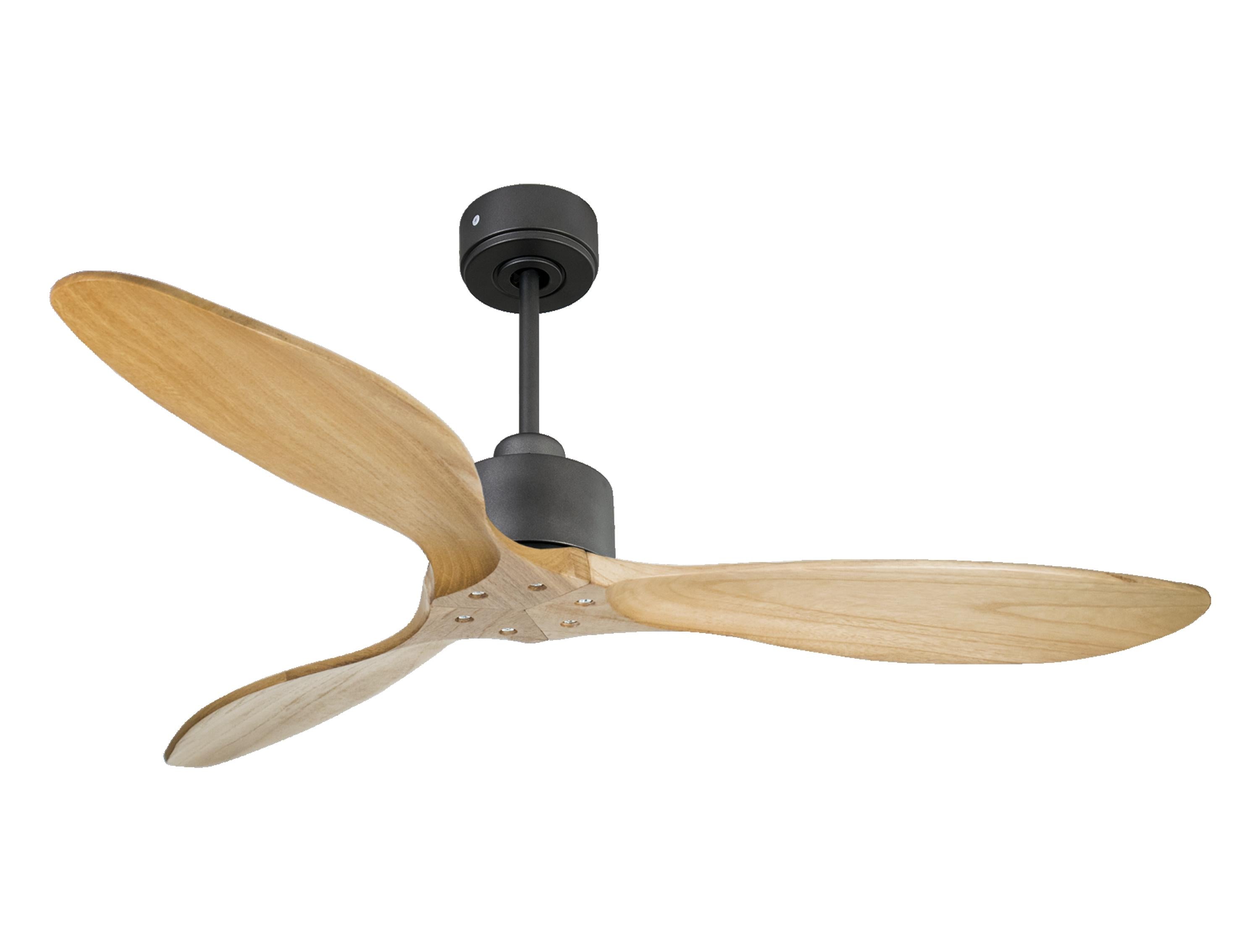 Ventilatore da soffitto Reversibile Termostato Wifi Motore CC Tetti inclinati Telecomando Hypersilence Memoria FullWood Shopify Vendible (AUTOMATICO)