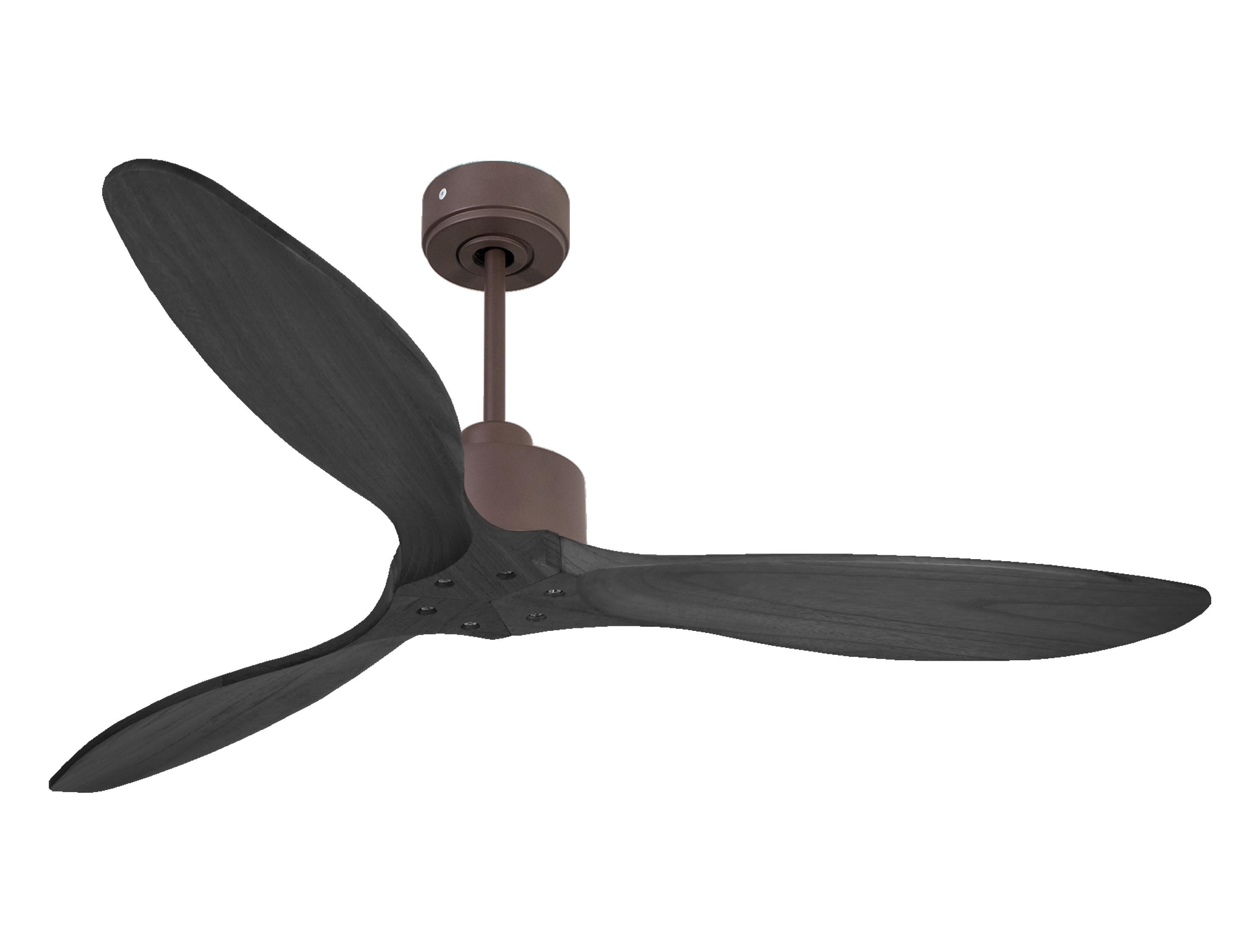 Ventilatore da soffitto Reversibile Termostato Wifi Motore CC Tetti inclinati Telecomando Hypersilence Memoria FullWood