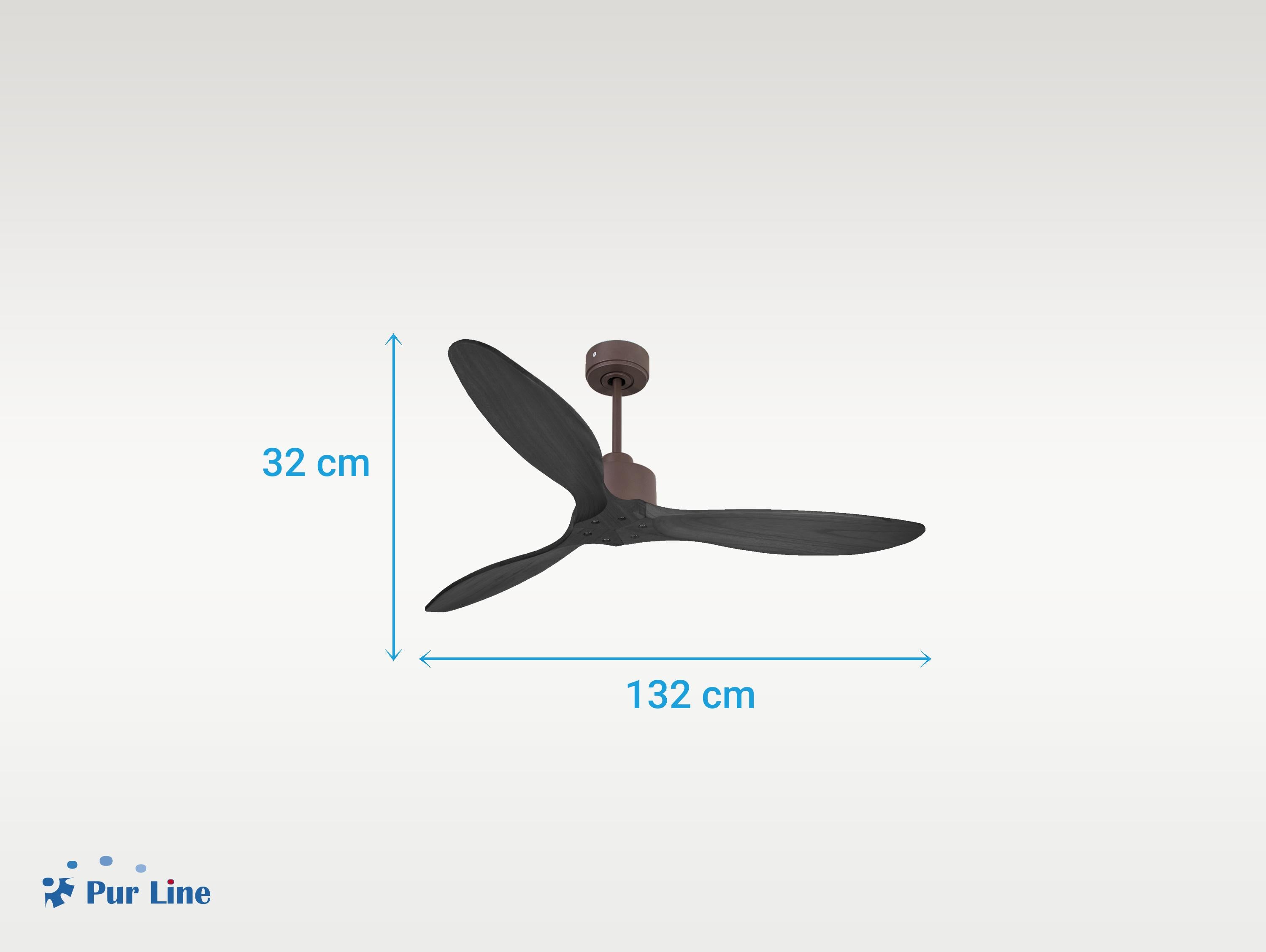 Ventilatore da soffitto Reversibile Termostato Wifi Motore CC Tetti inclinati Telecomando Hypersilence Memoria FullWood