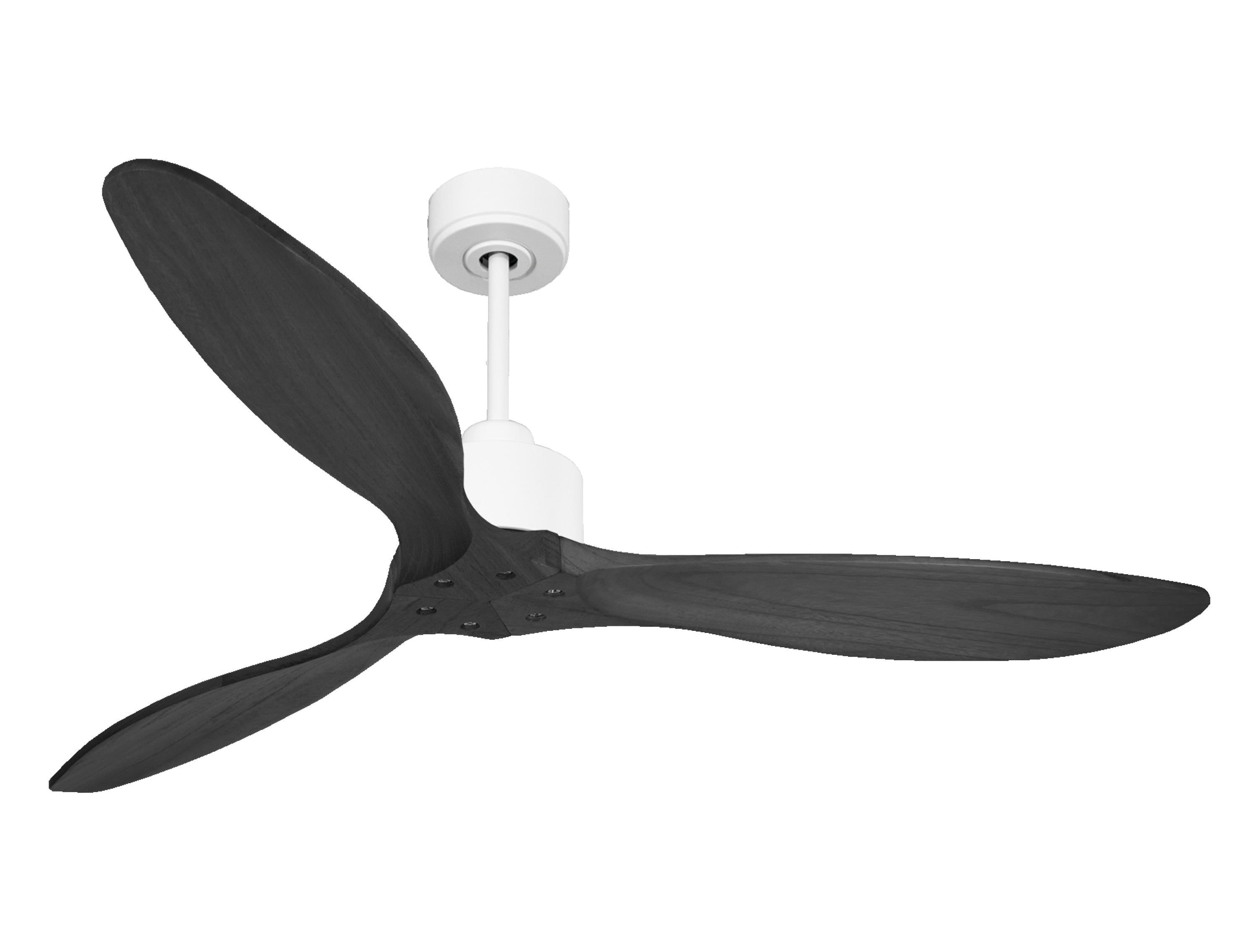 Ventilatore da soffitto Reversibile Termostato Wifi Motore CC Tetti inclinati Telecomando Hypersilence Memoria FullWood