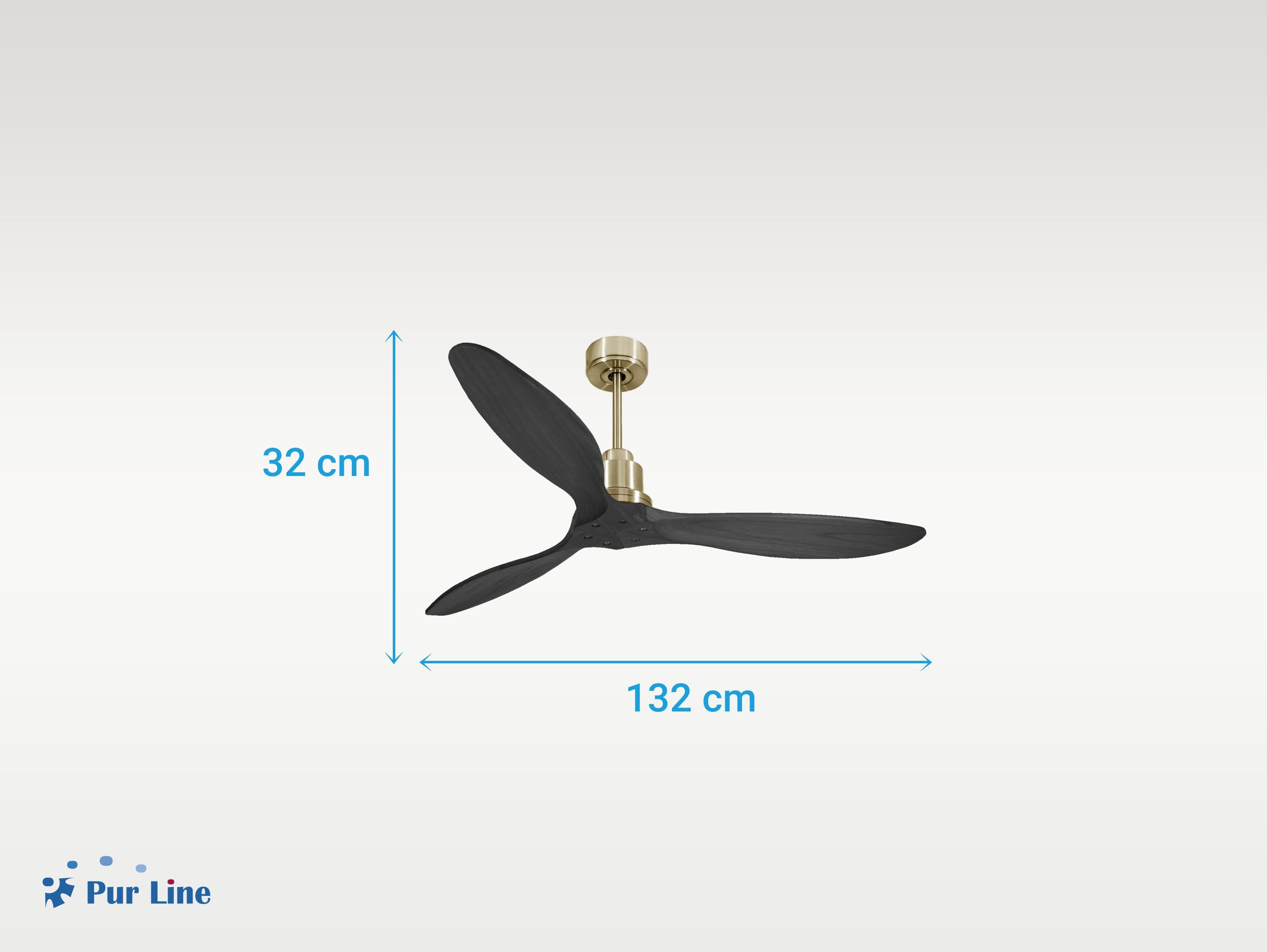 Ventilatore da soffitto Reversibile Termostato Wifi Motore CC Tetti inclinati Telecomando Hypersilence Memoria FullWood