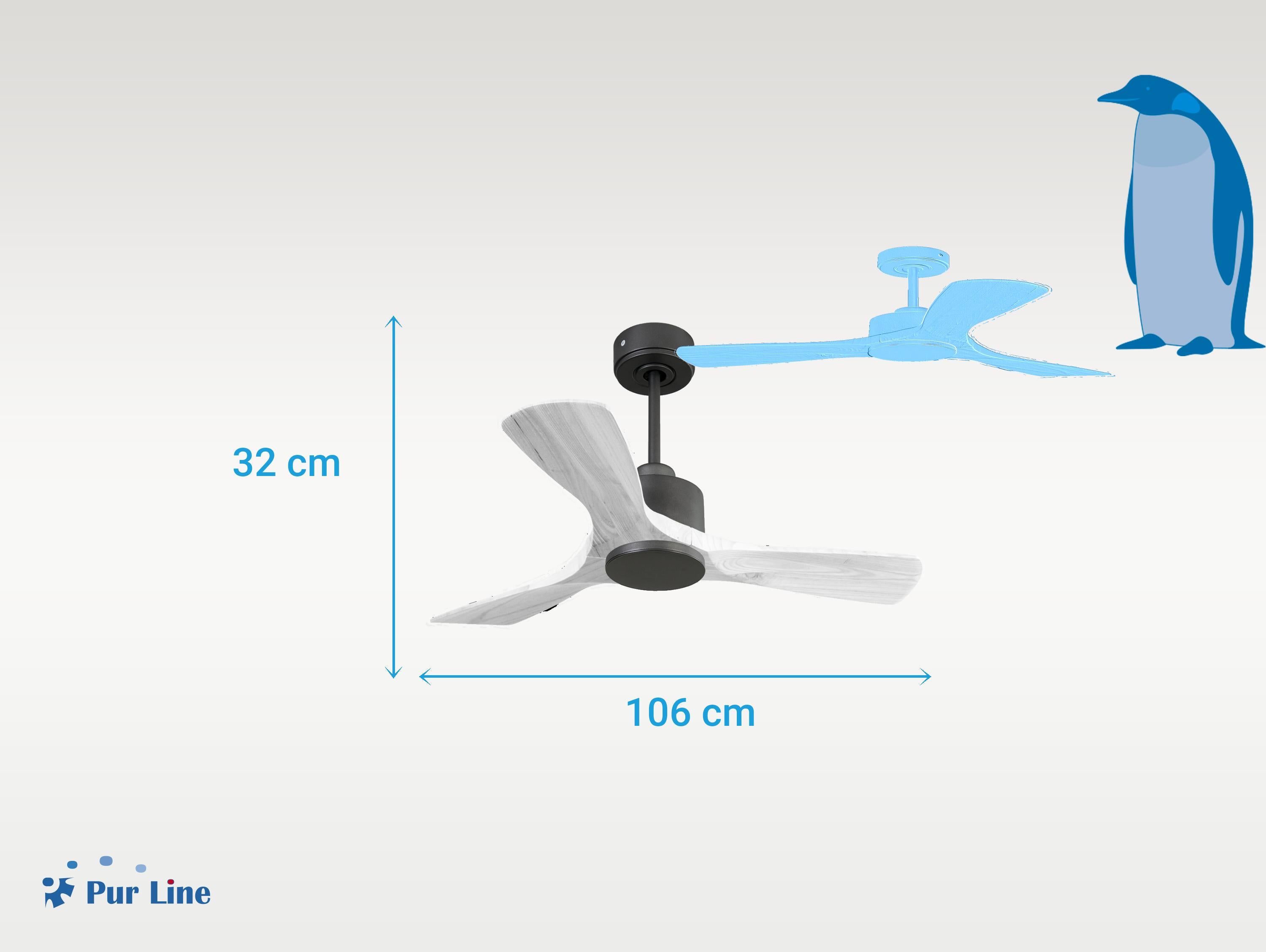 Ventilatore da soffitto Wifi Motore CC Telecomando Hypersilence Memoria