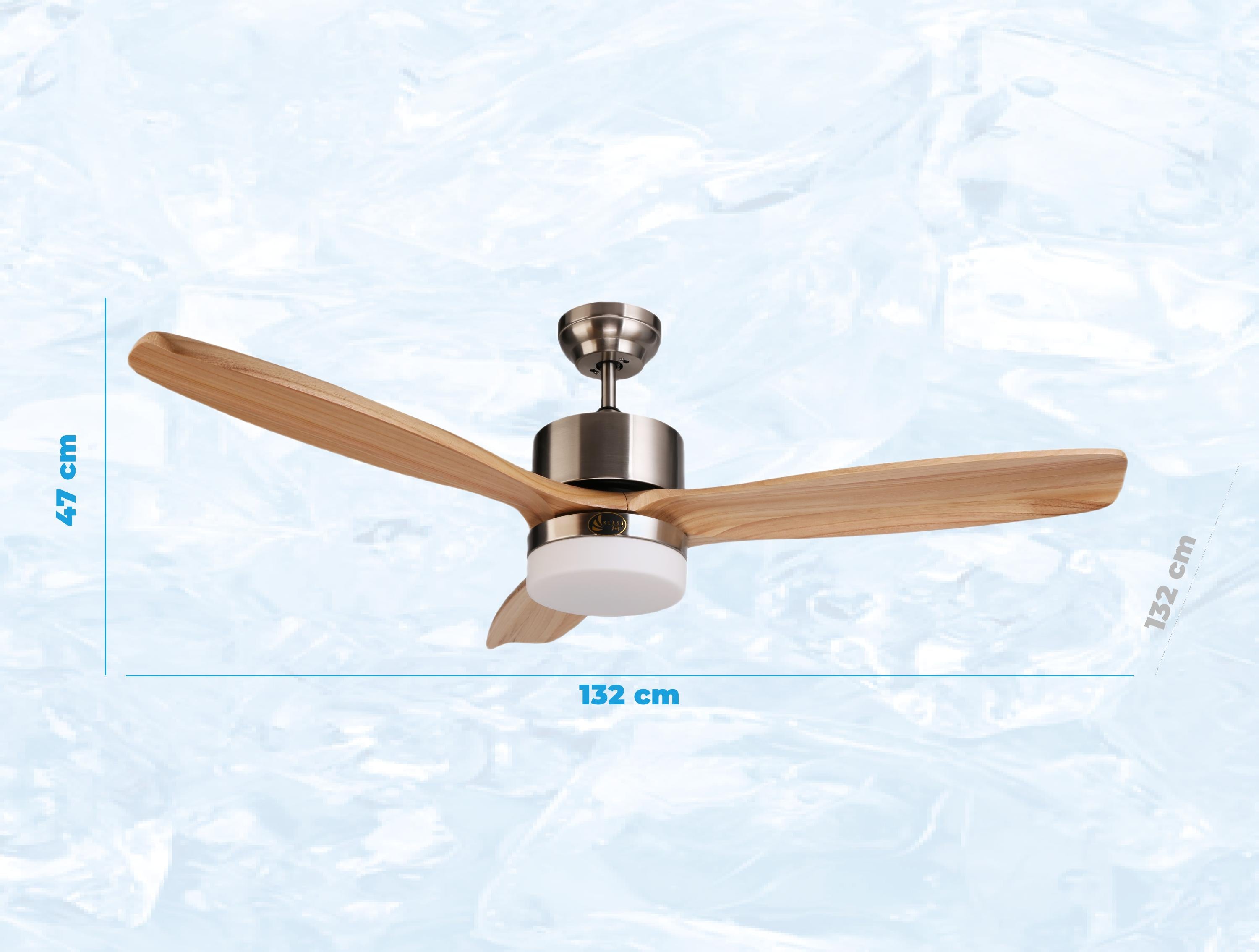 Ventilatore da soffitto ø132 cm con LED e Wifi Reversibile Hypersilence