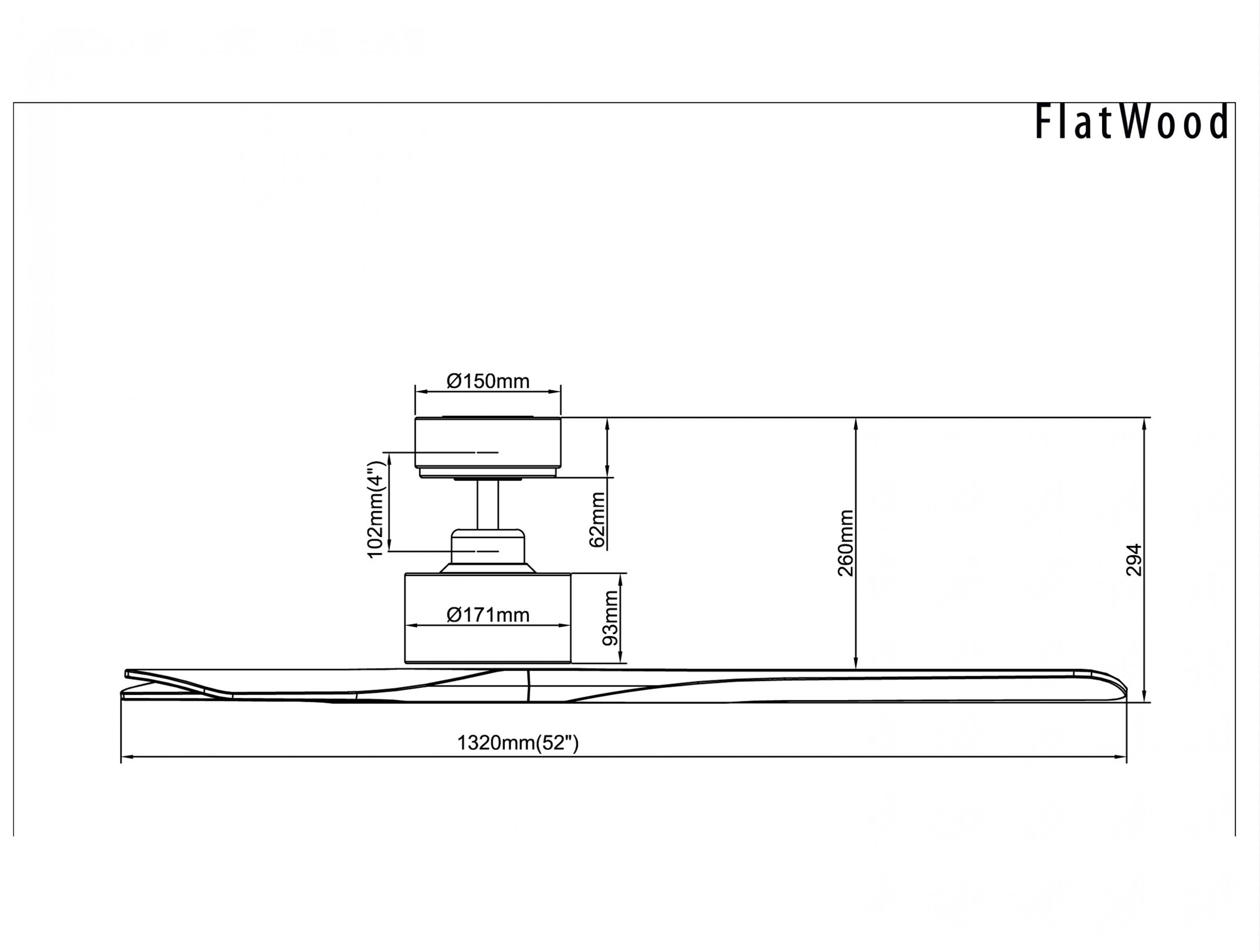 Ventilatore da soffitto ø132 cm con Wifi Reversibile Hypersilence