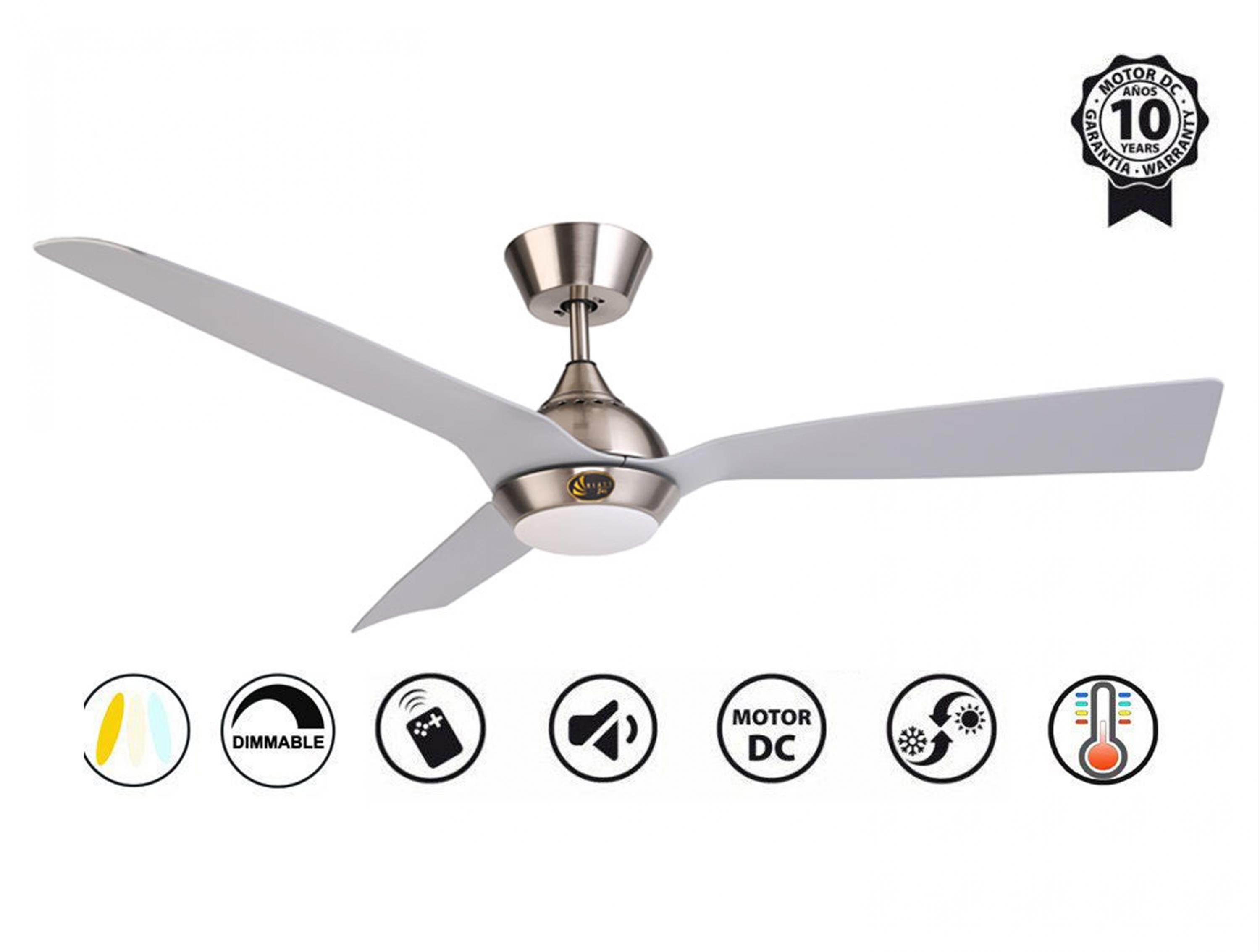 Ventilatore da soffitto ø132 cm con LED e Wifi Reversibile Hypersilence