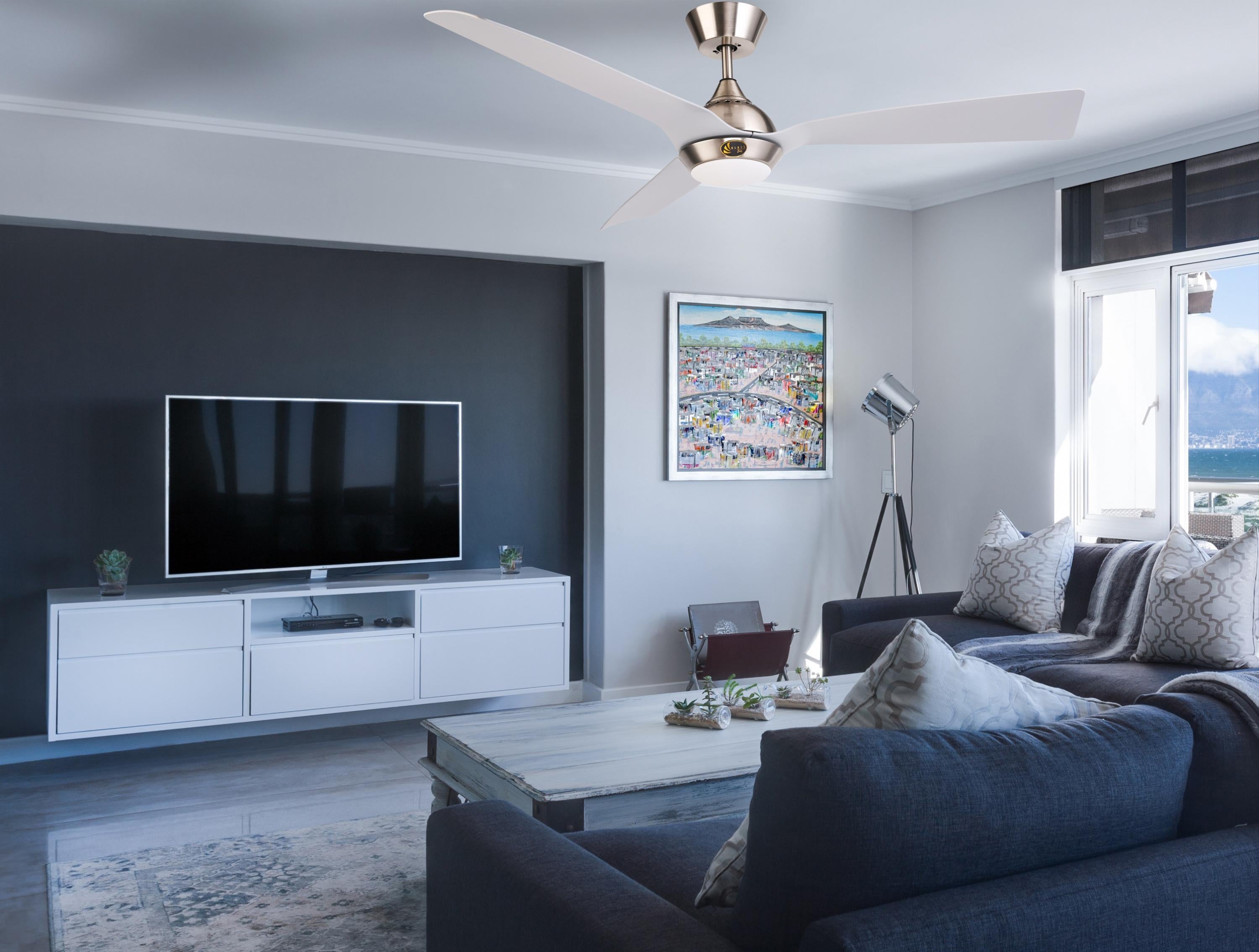 Ventilatore da soffitto ø132 cm con LED e Wifi Reversibile Hypersilence