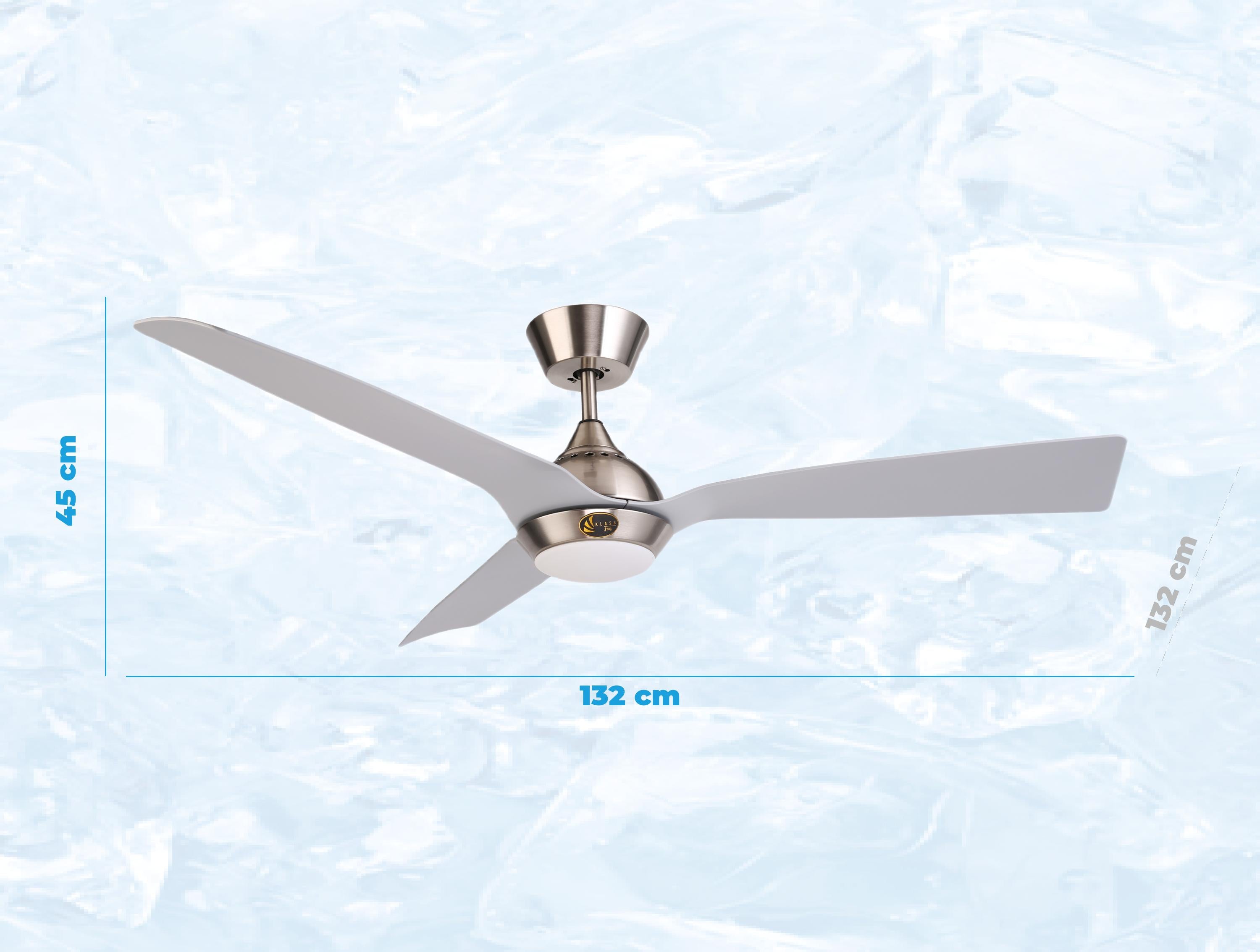 Ventilatore da soffitto ø132 cm con LED e Wifi Reversibile Hypersilence