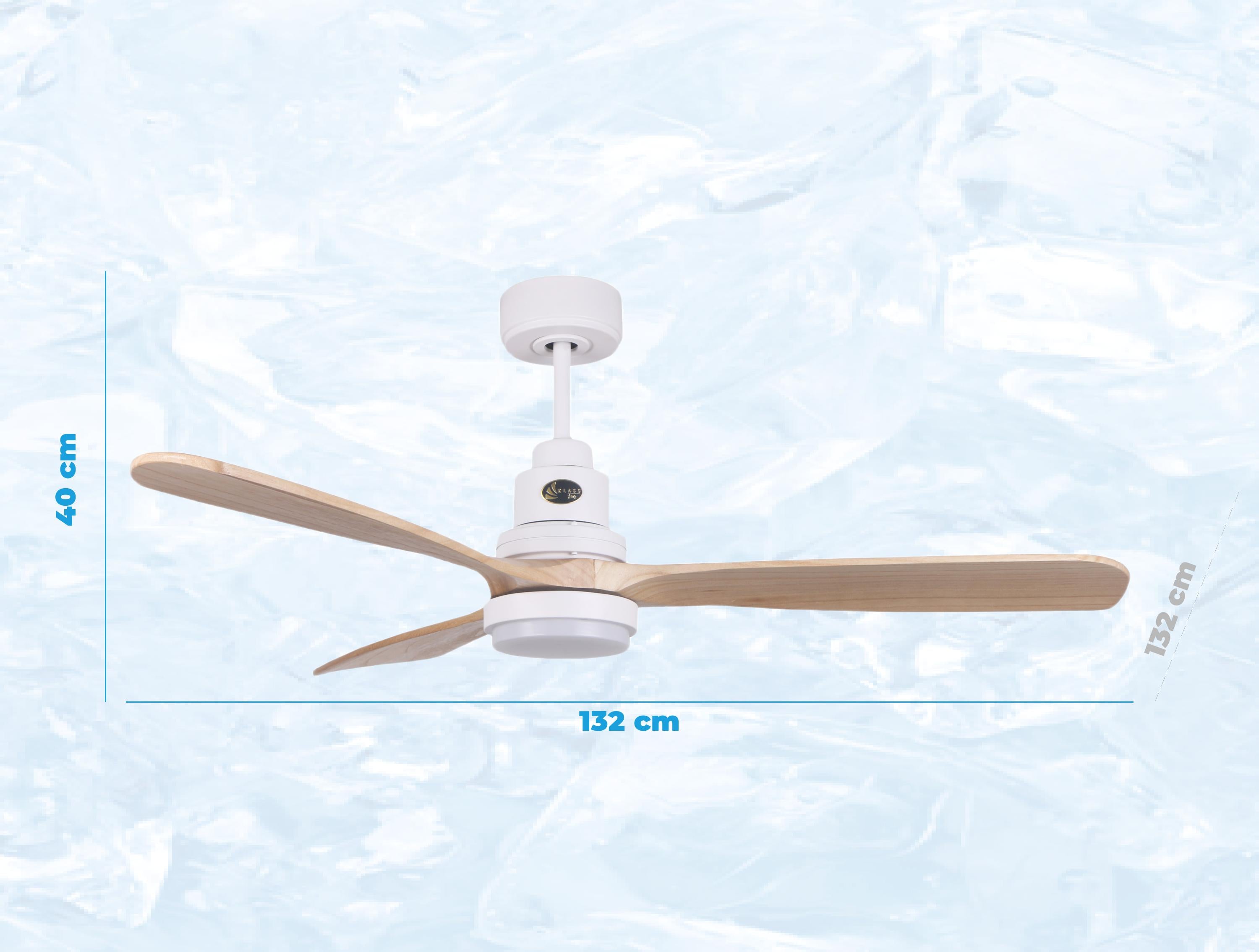 Ventilatore da soffitto ø132 cm con LED e Wifi Reversibile Hypersilence