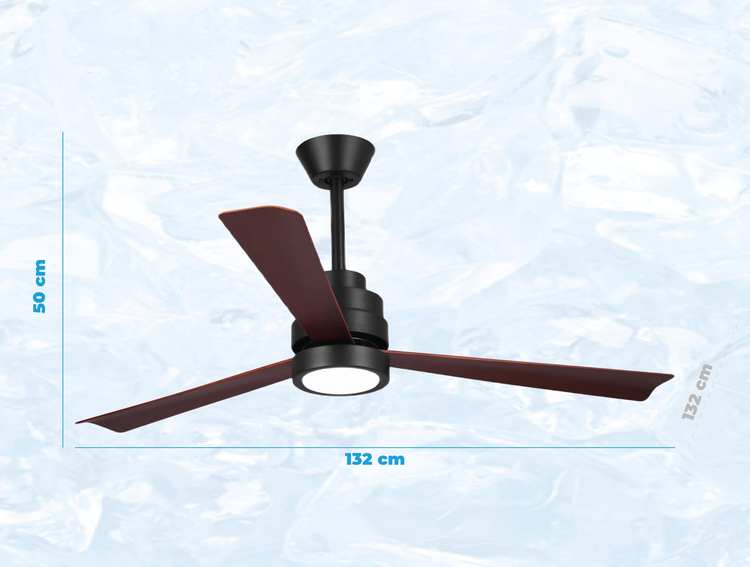 Ventilatore da soffitto ø132 cm con LED e Wifi Reversibile Hypersilence