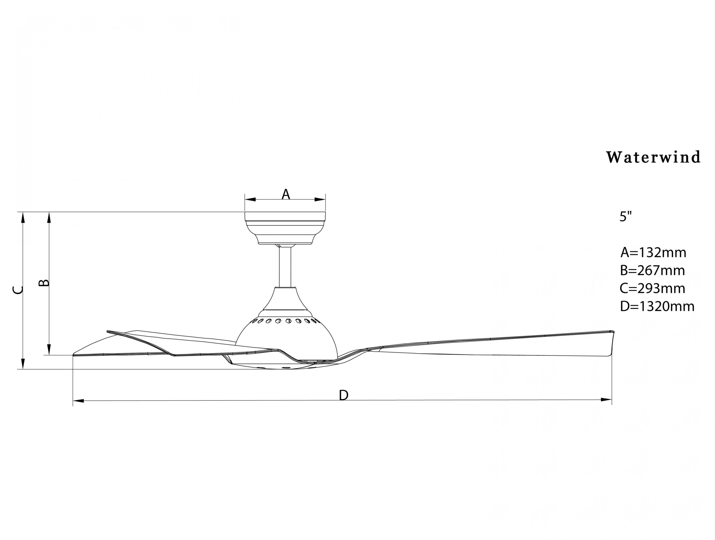 Ventilatore da soffitto ø132 cm con Wifi Reversibile Hypersilence