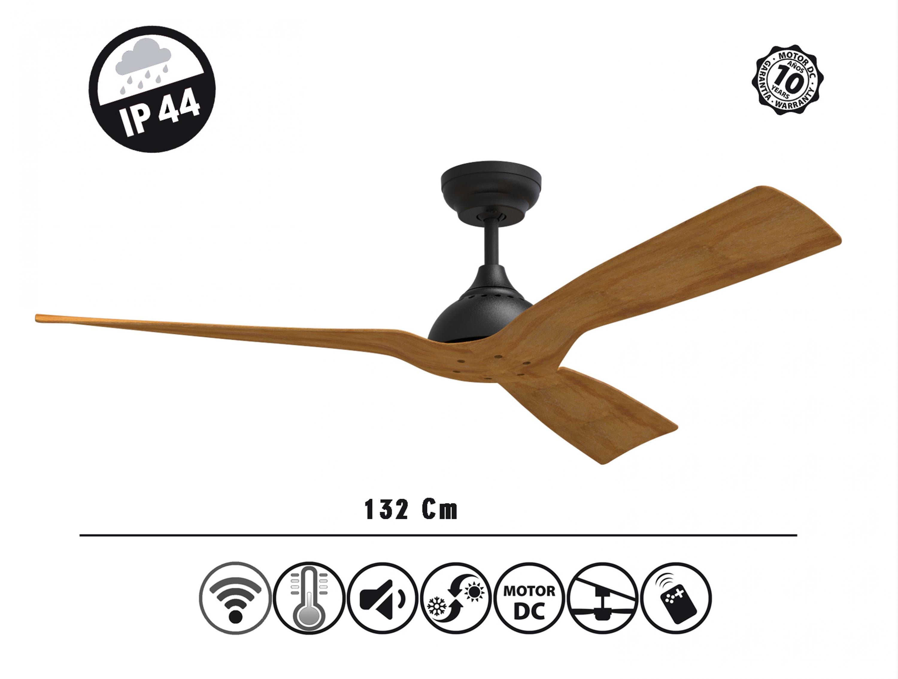 Ventilatore da soffitto ø132 cm con Wifi Reversibile Hypersilence
