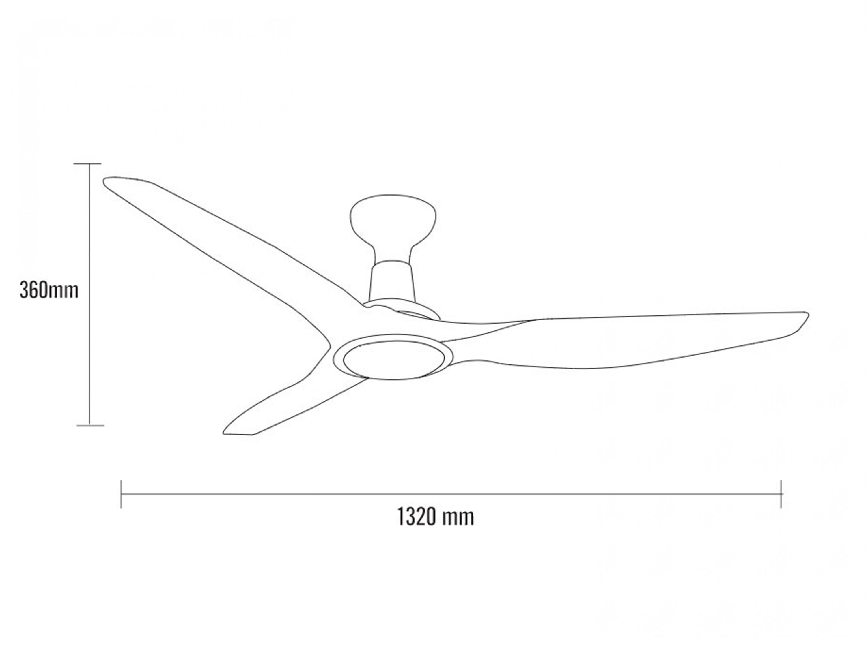 Ventilatore da soffitto ø132 cm con LED e Wifi Reversibile Hypersilence