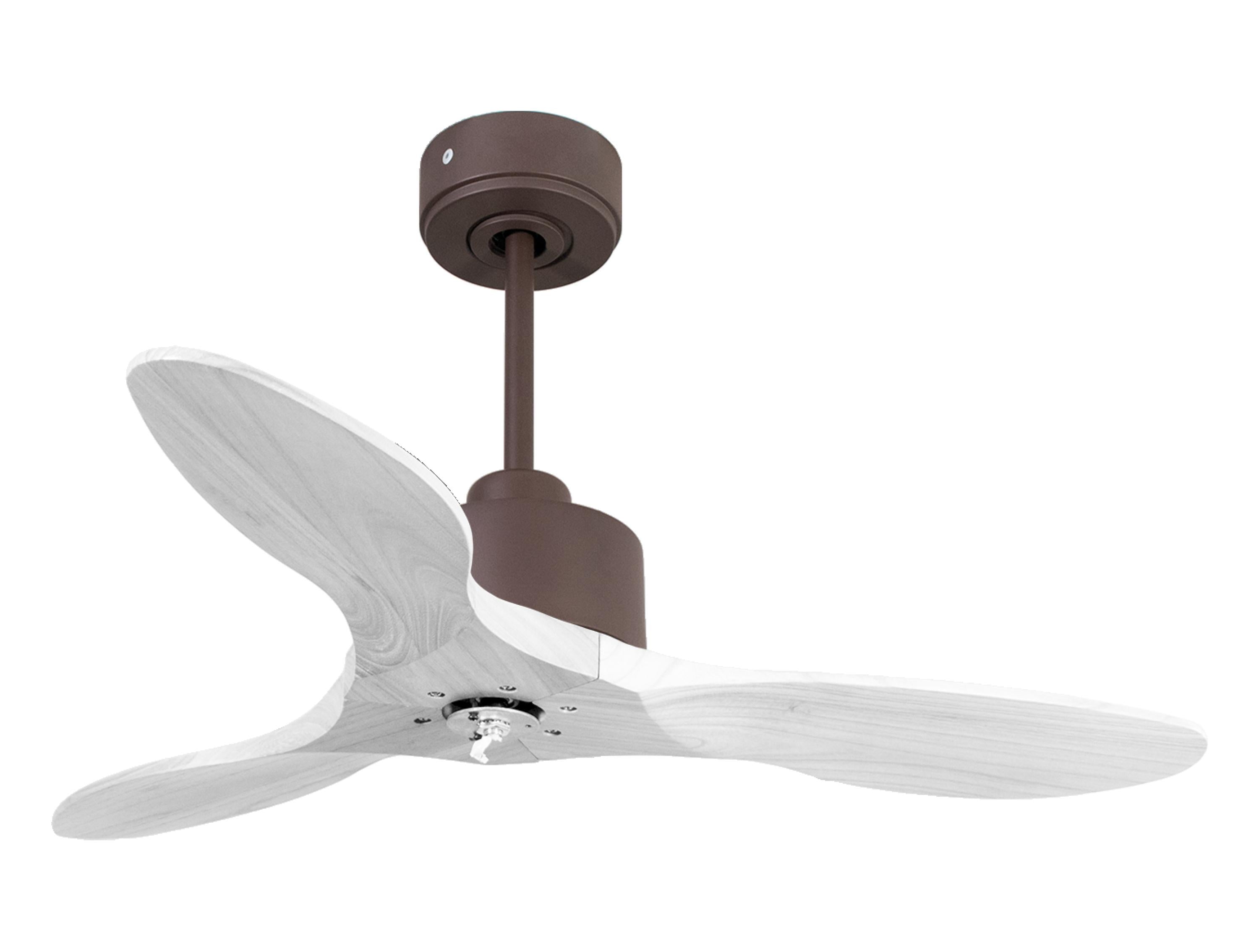 Ventilatore da soffitto Reversibile Termostato Dimmabile Wifi Motore CC Tetti inclinati Telecomando Luce a tre toni Hypersilence Memoria Shopify Vendible (AUTOMATICO)