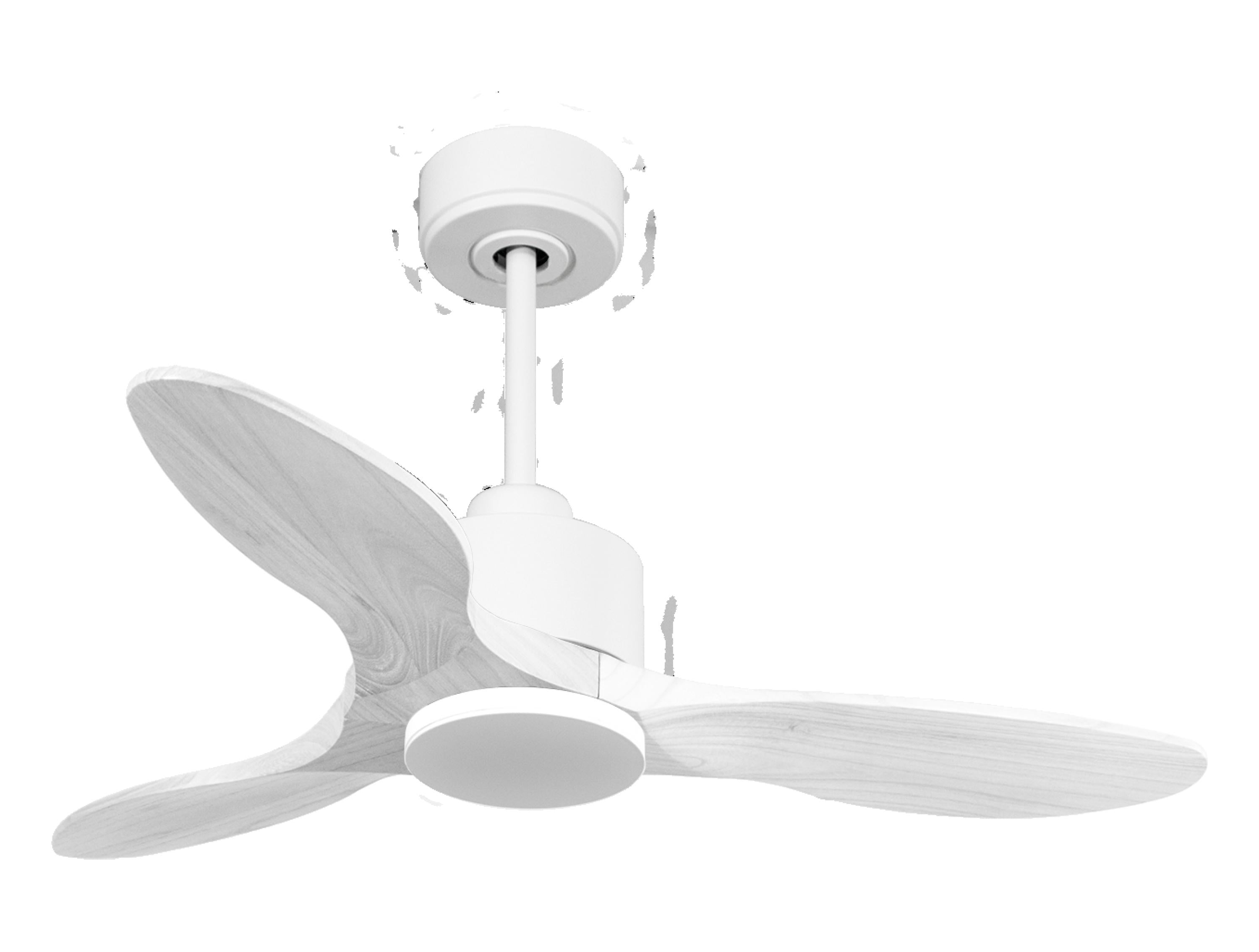Ventilatore da soffitto Reversibile Termostato Wifi Motore CC Tetti inclinati Telecomando Hypersilence Memoria Shopify Vendible (AUTOMATICO)
