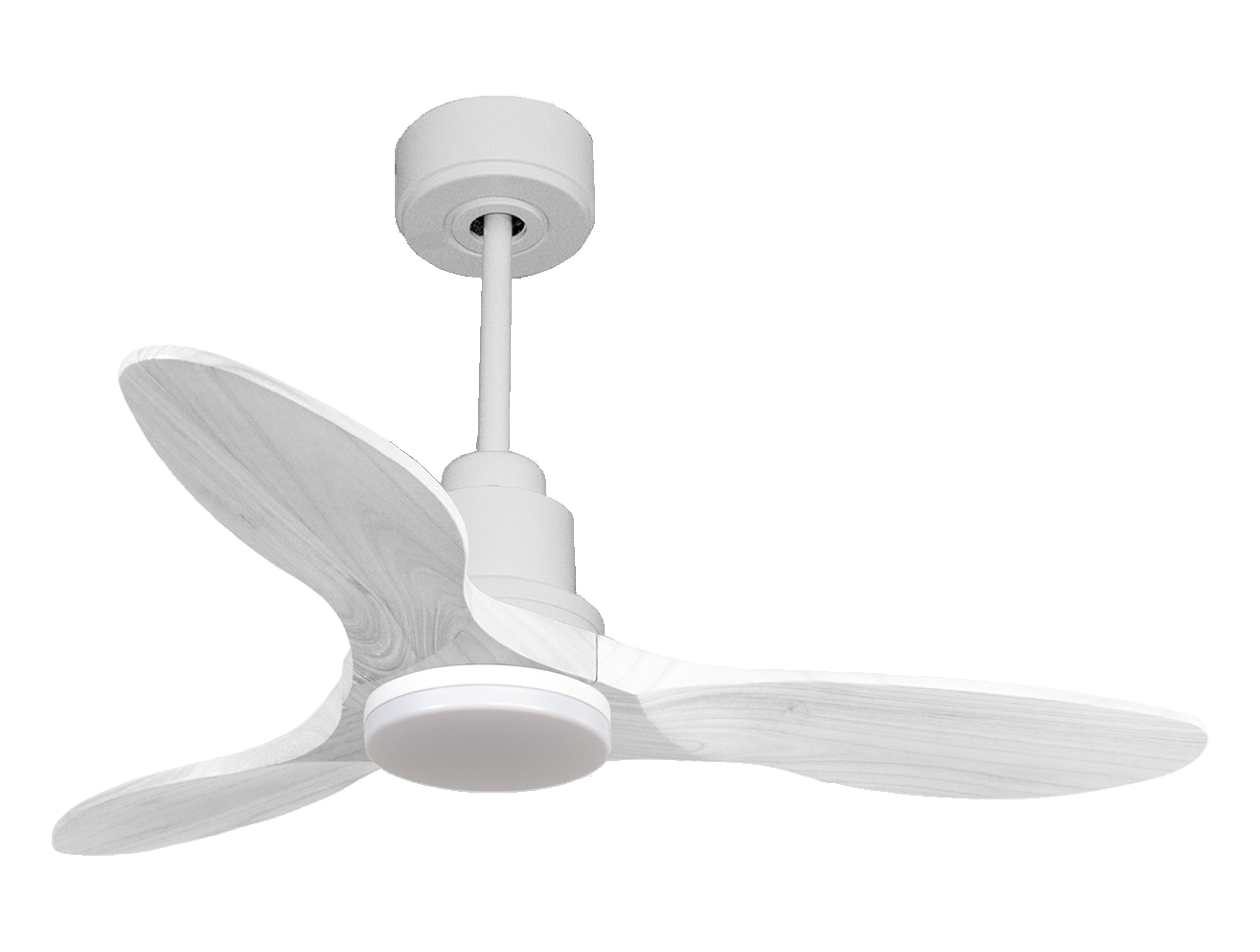 Ventilatore da soffitto Reversibile Termostato Dimmabile Wifi Motore CC Tetti inclinati Telecomando Luce a tre toni Hypersilence Memoria Shopify Vendible (AUTOMATICO)