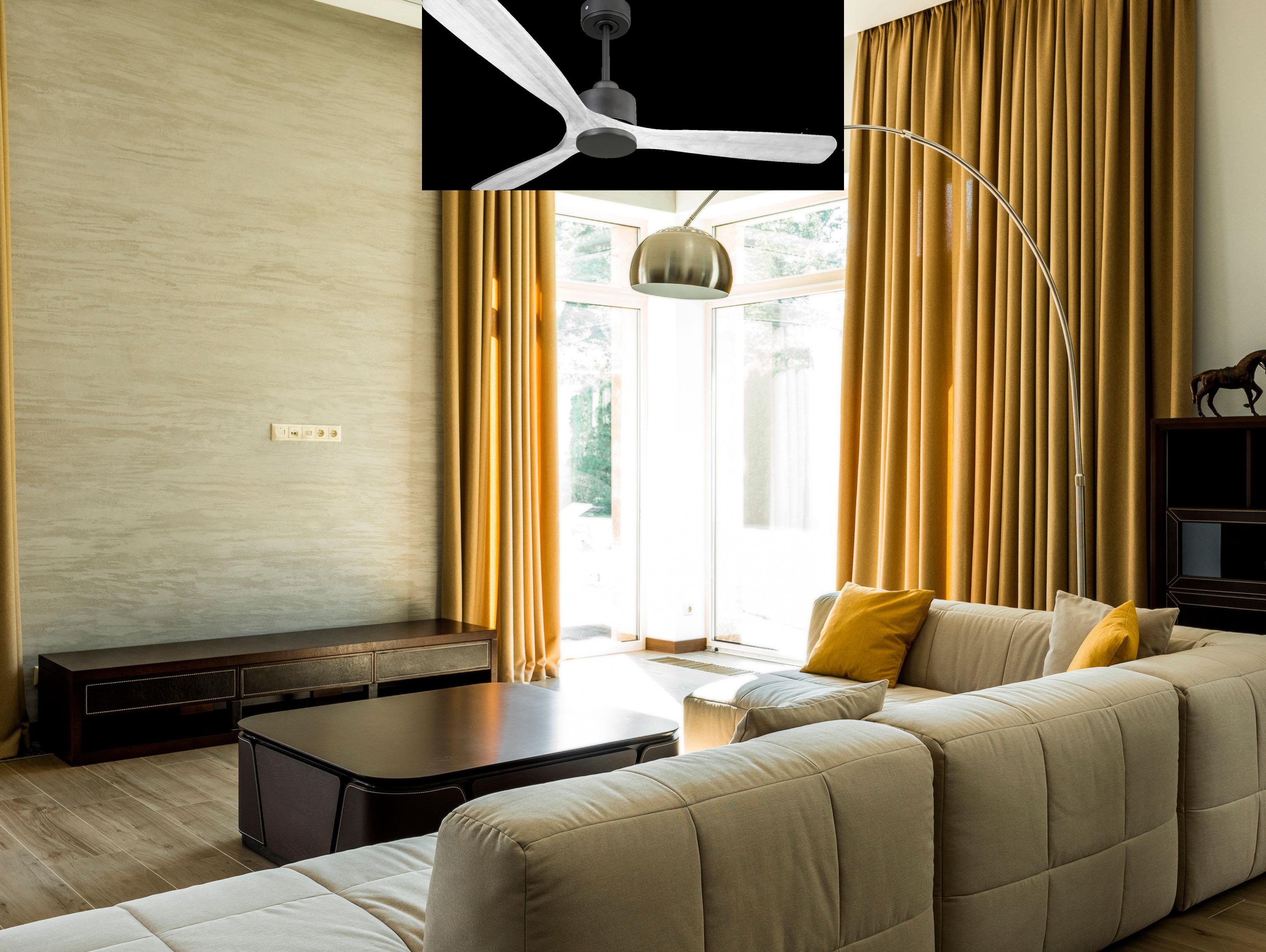 Ventilatore da soffitto Reversibile Termostato Wifi Motore CC Tetti inclinati Telecomando Hypersilence Memoria