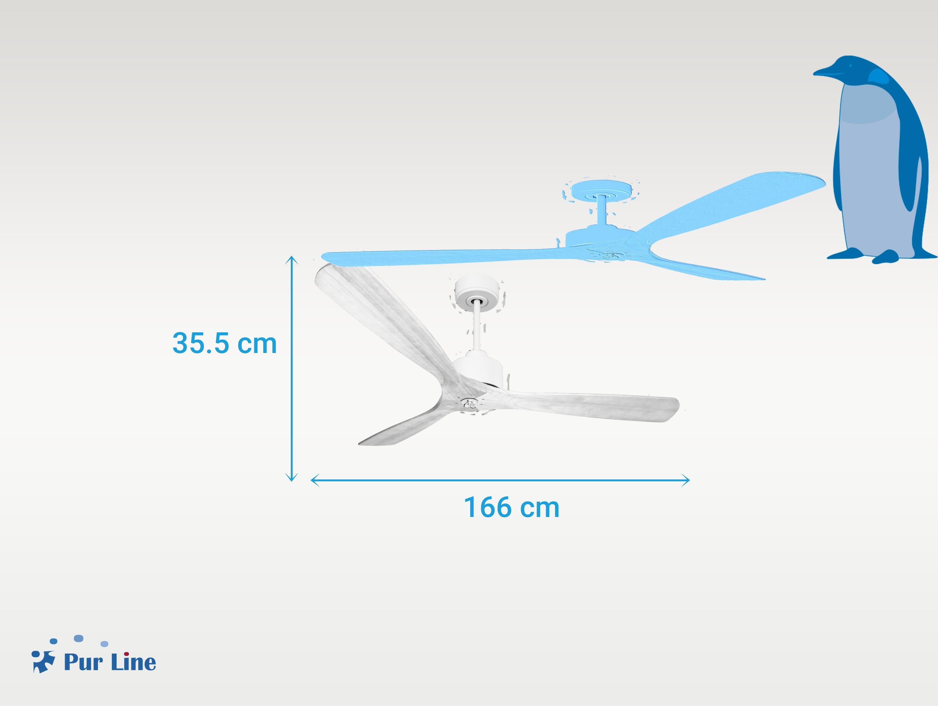 Ventilatore da soffitto Reversibile Termostato Dimmabile Wifi Motore CC Tetti inclinati Telecomando Luce a tre toni Hypersilence Memoria Shopify Vendible (AUTOMATICO)