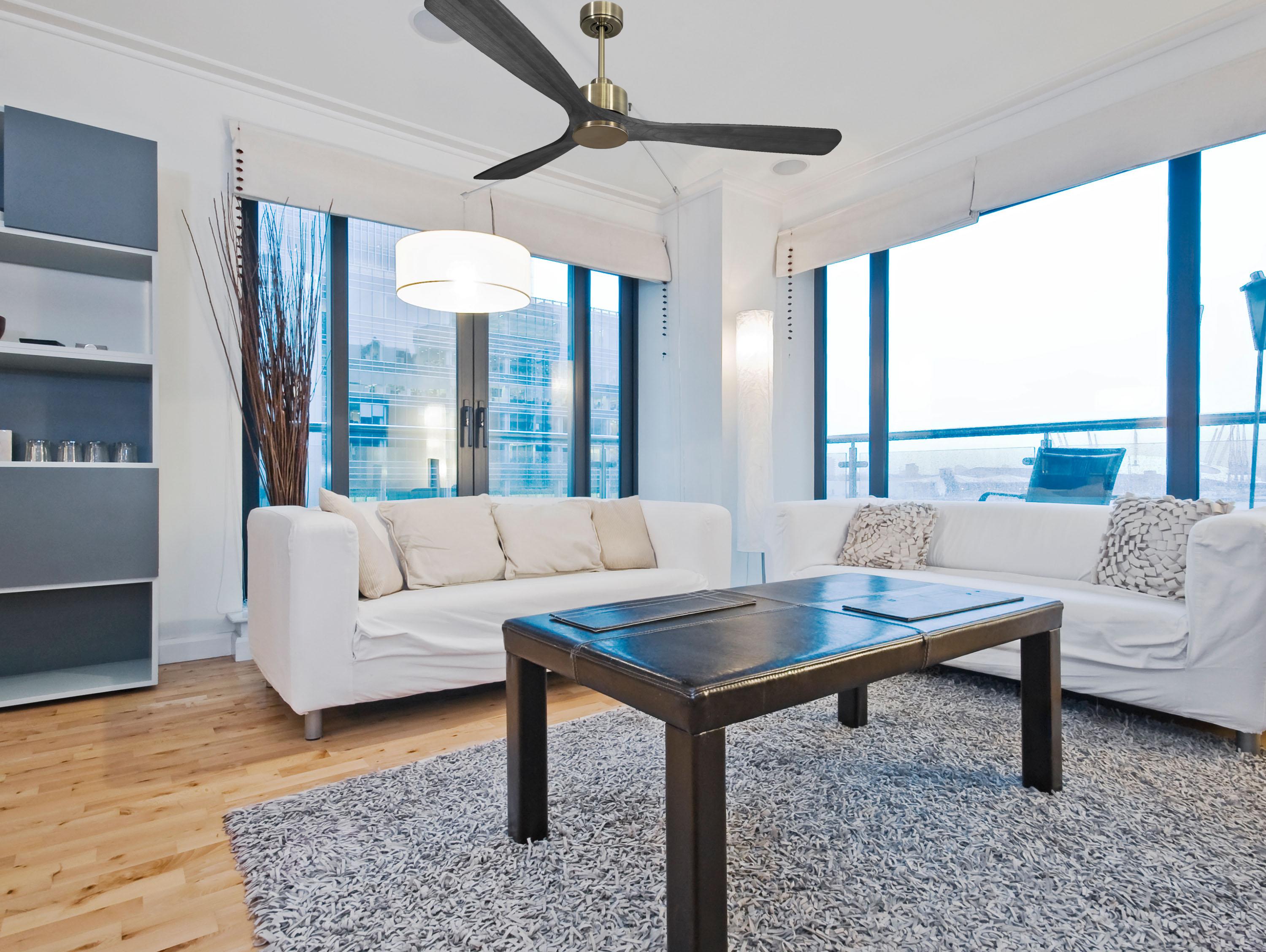 Ventilatore da soffitto Reversibile Termostato Wifi Motore CC Tetti inclinati Telecomando Hypersilence Memoria