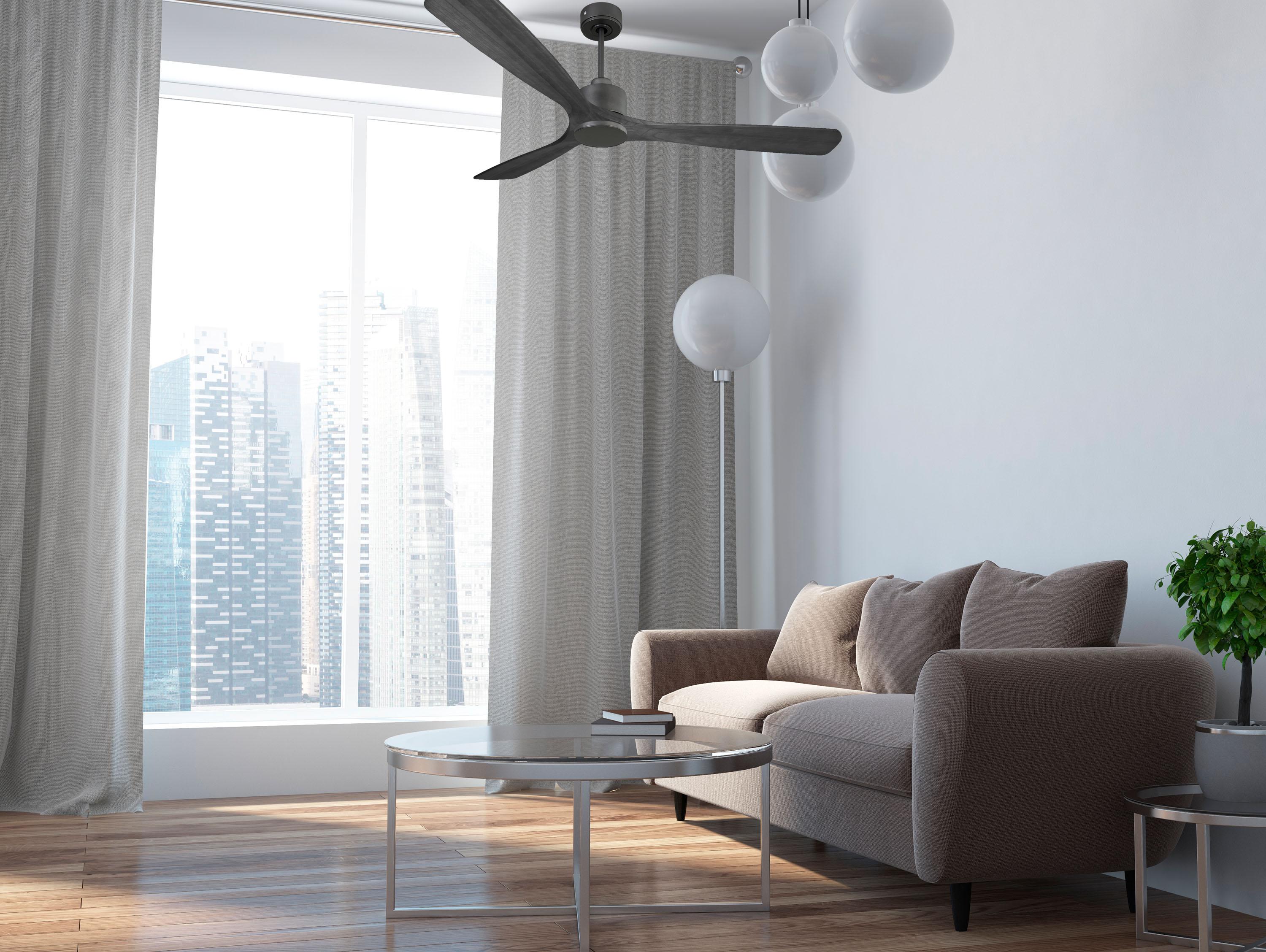 Ventilatore da soffitto Reversibile Termostato Wifi Motore CC Tetti inclinati Telecomando Hypersilence Memoria