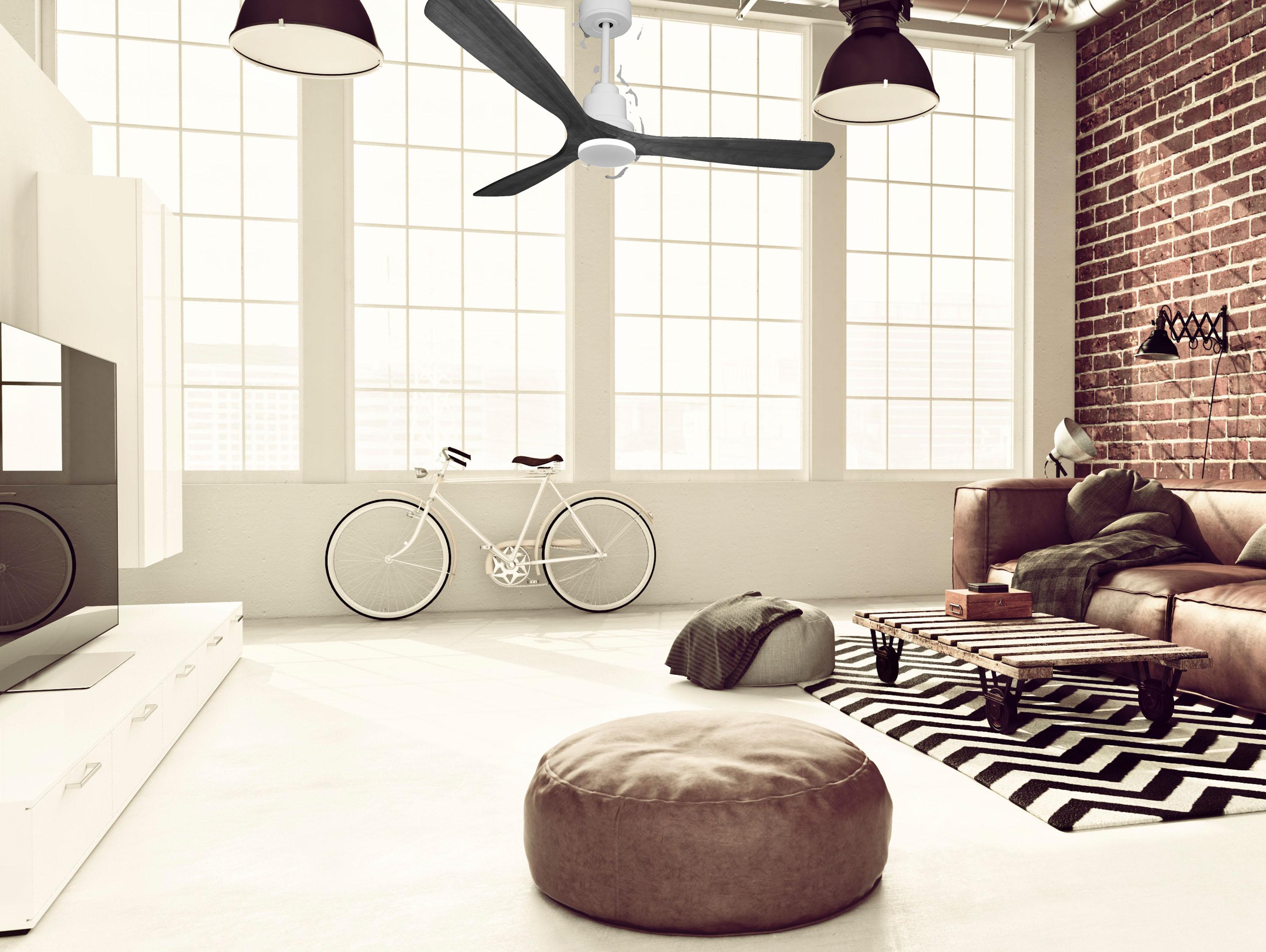 Ventilatore da soffitto Reversibile Termostato Wifi Motore CC Tetti inclinati Telecomando Hypersilence Memoria Shopify Vendible (AUTOMATICO)
