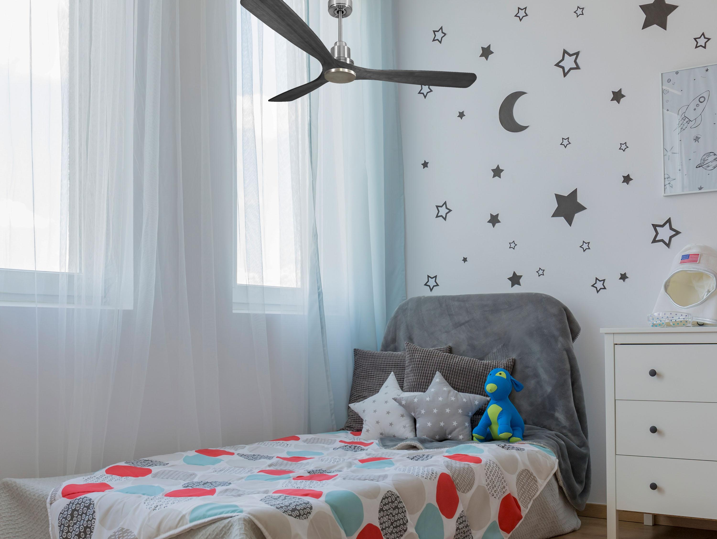 Ventilatore da soffitto Reversibile Termostato Wifi Motore CC Tetti inclinati Telecomando Hypersilence Memoria Shopify Vendible (AUTOMATICO)